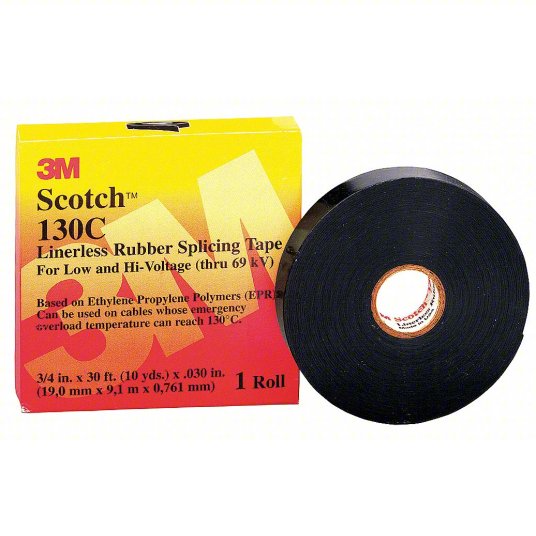 130C (3/4'X30FT) TAPE, SEALING, RUBBER, BLACK 0.75INX30FT