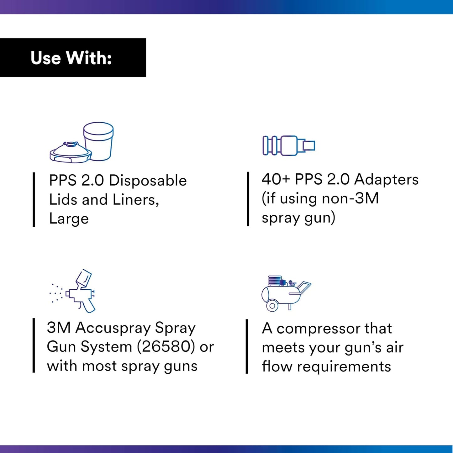 PPS 2.0 Spray Gun Cups, 26023, Large, 28 Oz, PPS 2.0 Lids and Liners 2 Pack