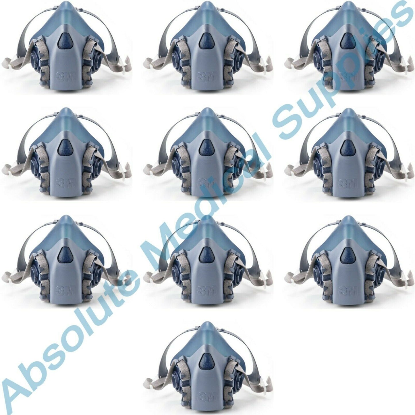 *10-Piece*Half Facepiece Reusable Silicone Respirator Large 7503/37083 (AAD)