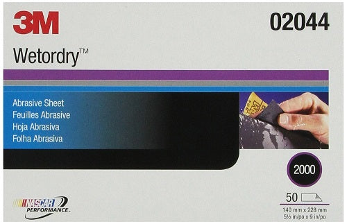 Wetordry Sheet, 2000 grit, 5 1/2 x 9 inch 50 sheets