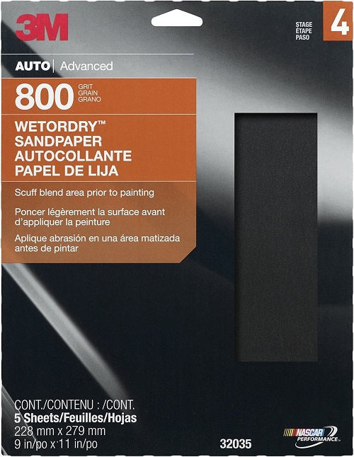 9 x 11 Inch P800 Grit Sanding Sheet 5 Pack