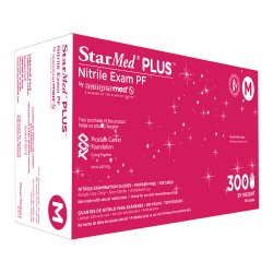 SMNP303 StarMed Plus Nitrile Glove, 2.5 Mil, Powder-Free, Medium