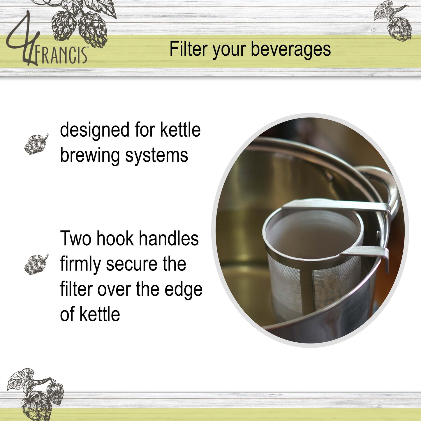 Brewing Hopper Spider Strainer 4�x10� Inch Stainless Hops Beer Filter