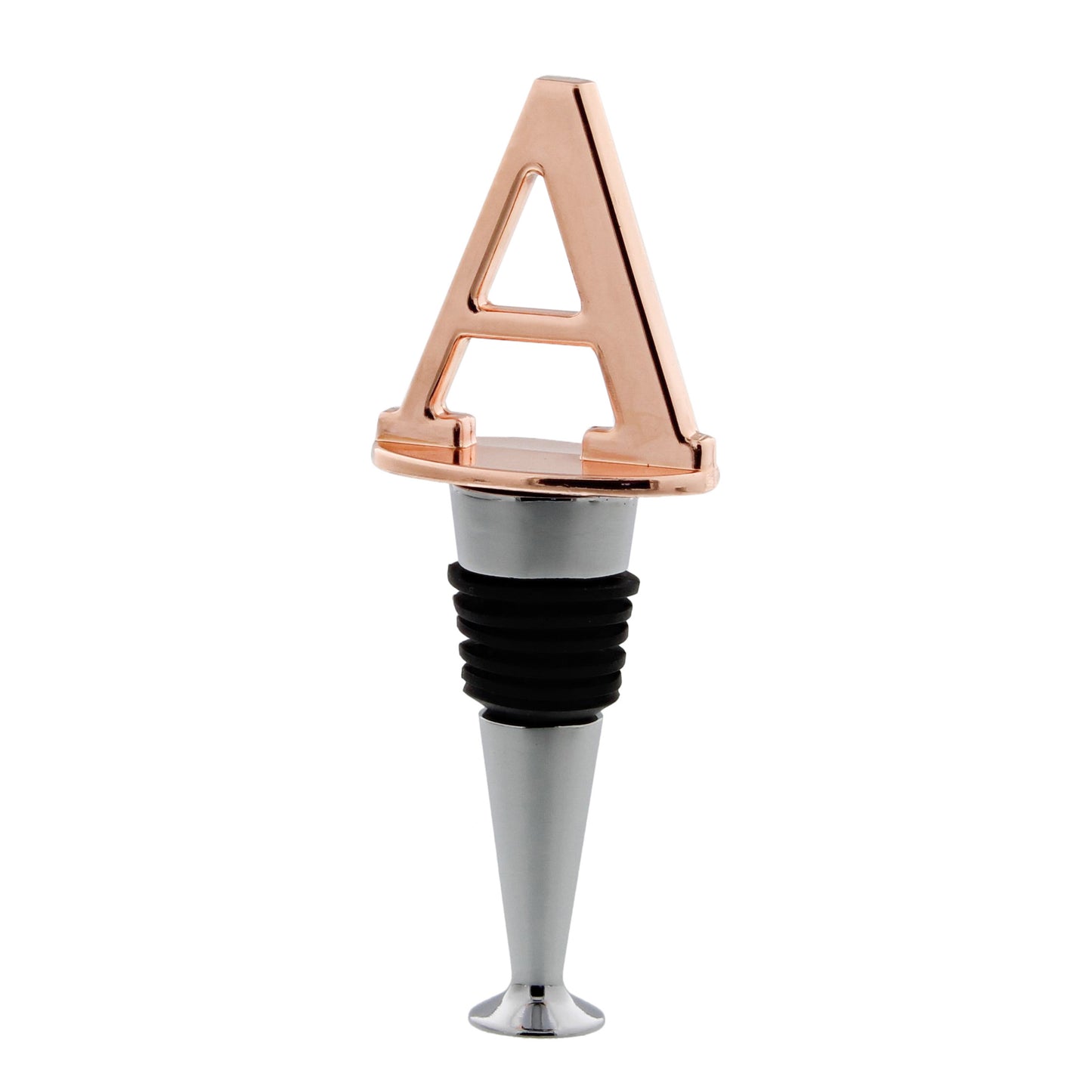 Reusable Wine Cork Bottle Wine Stopper Top Closer Seal, Rose Gold “A”