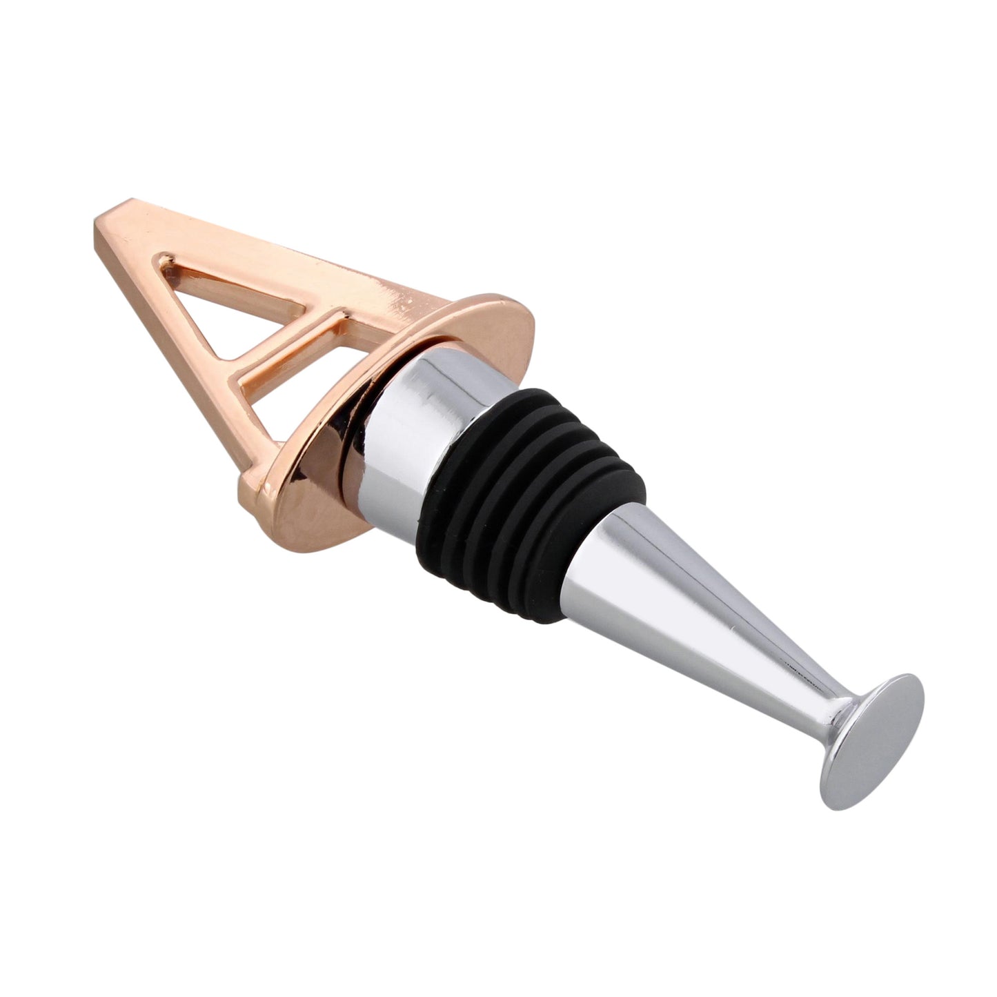 Reusable Wine Cork Bottle Wine Stopper Top Closer Seal, Rose Gold “A”