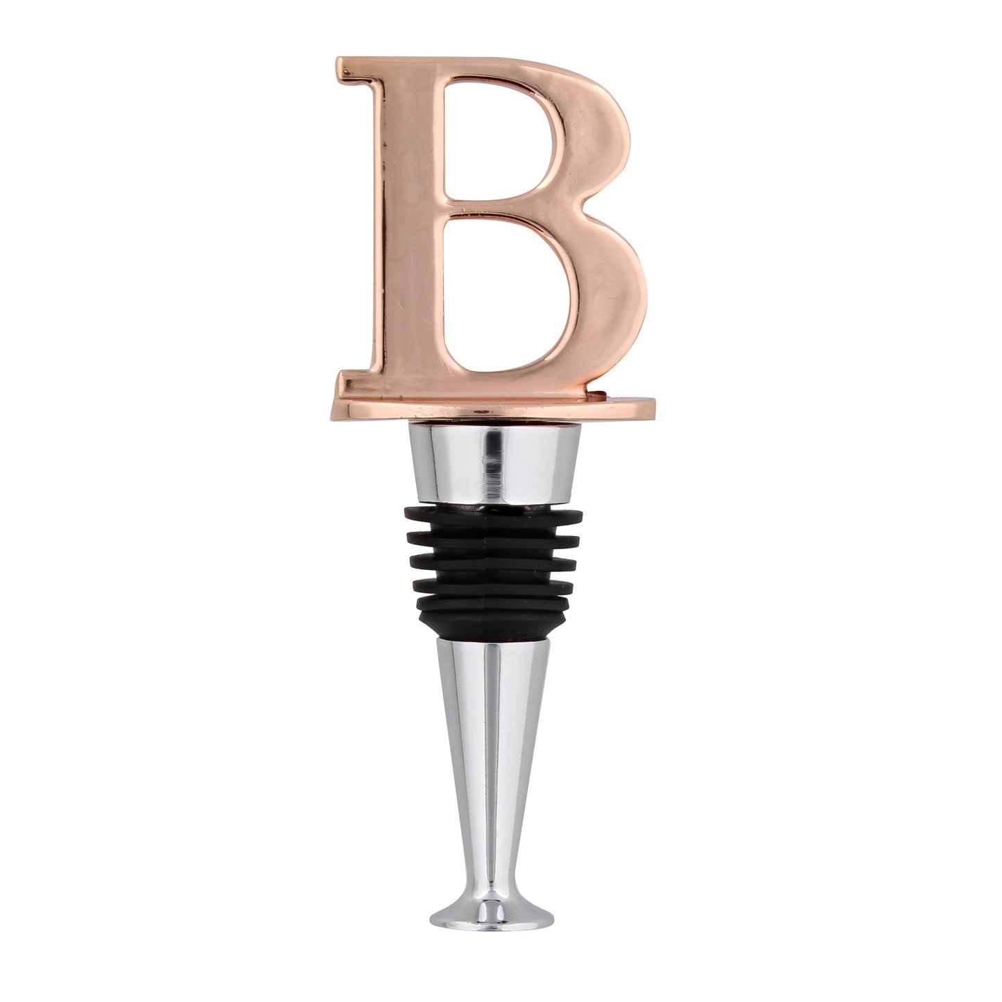 Reusable Wine Cork Bottle Wine Stopper Top Closer Seal, Rose Gold “B”