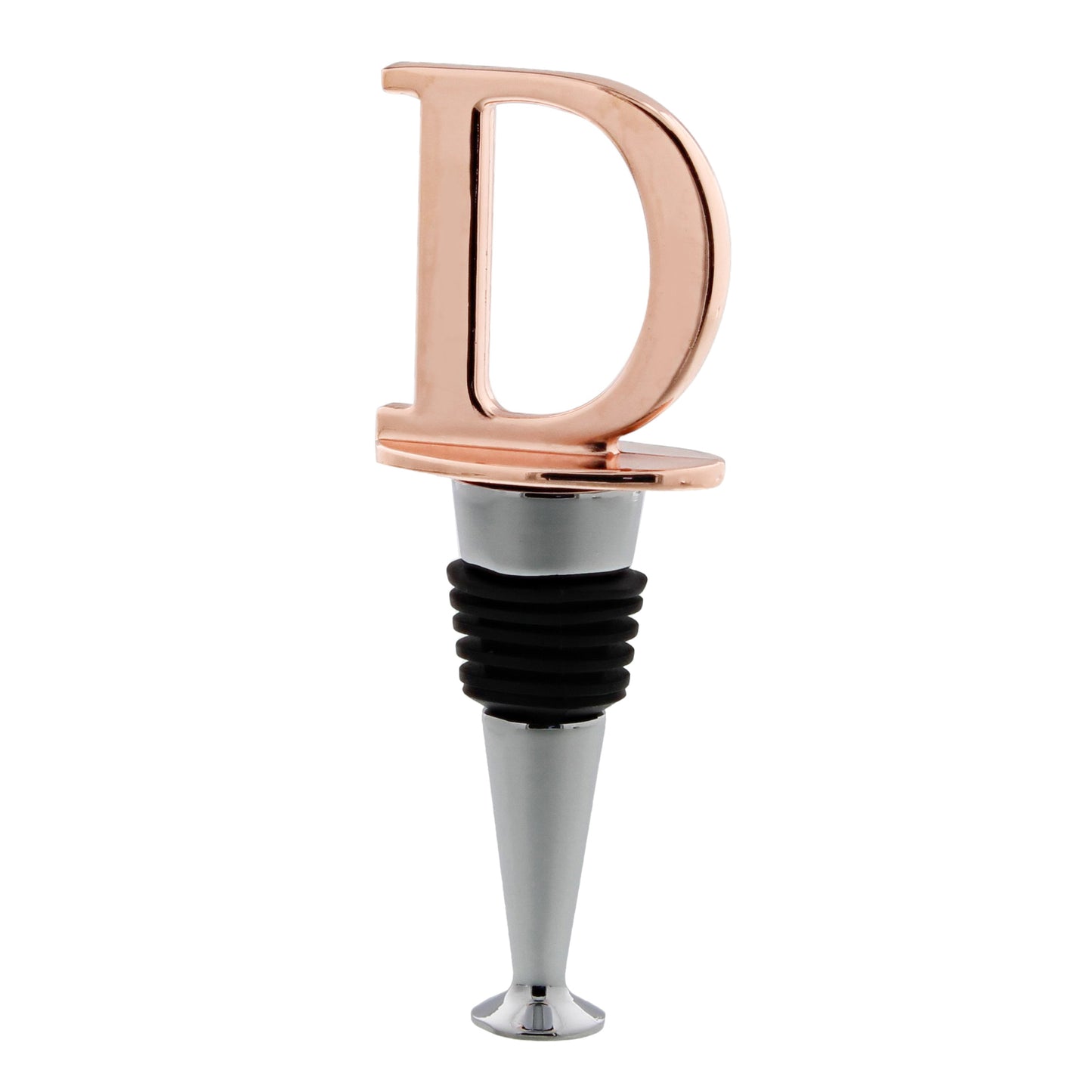 Reusable Wine Cork Bottle Wine Stopper Top Closer Seal, Rose Gold “D”