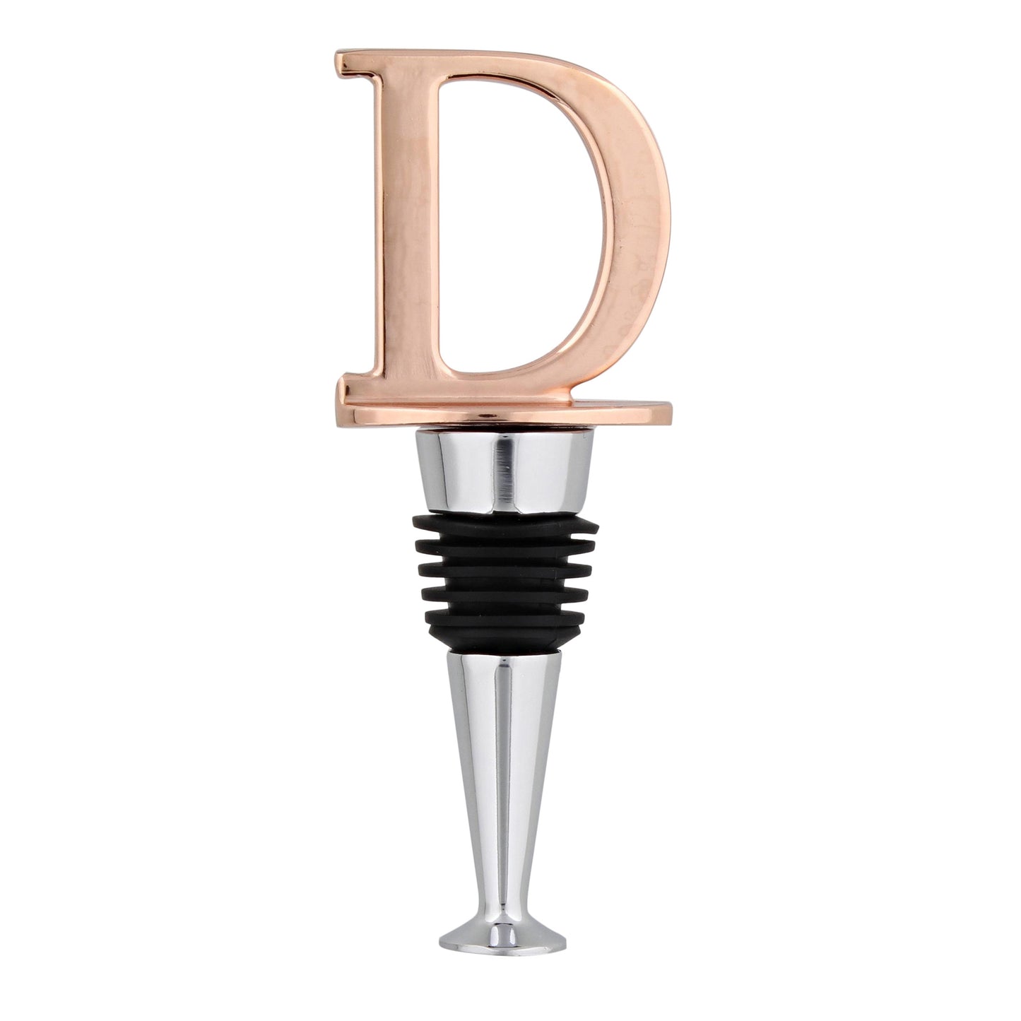 Reusable Wine Cork Bottle Wine Stopper Top Closer Seal, Rose Gold “D”