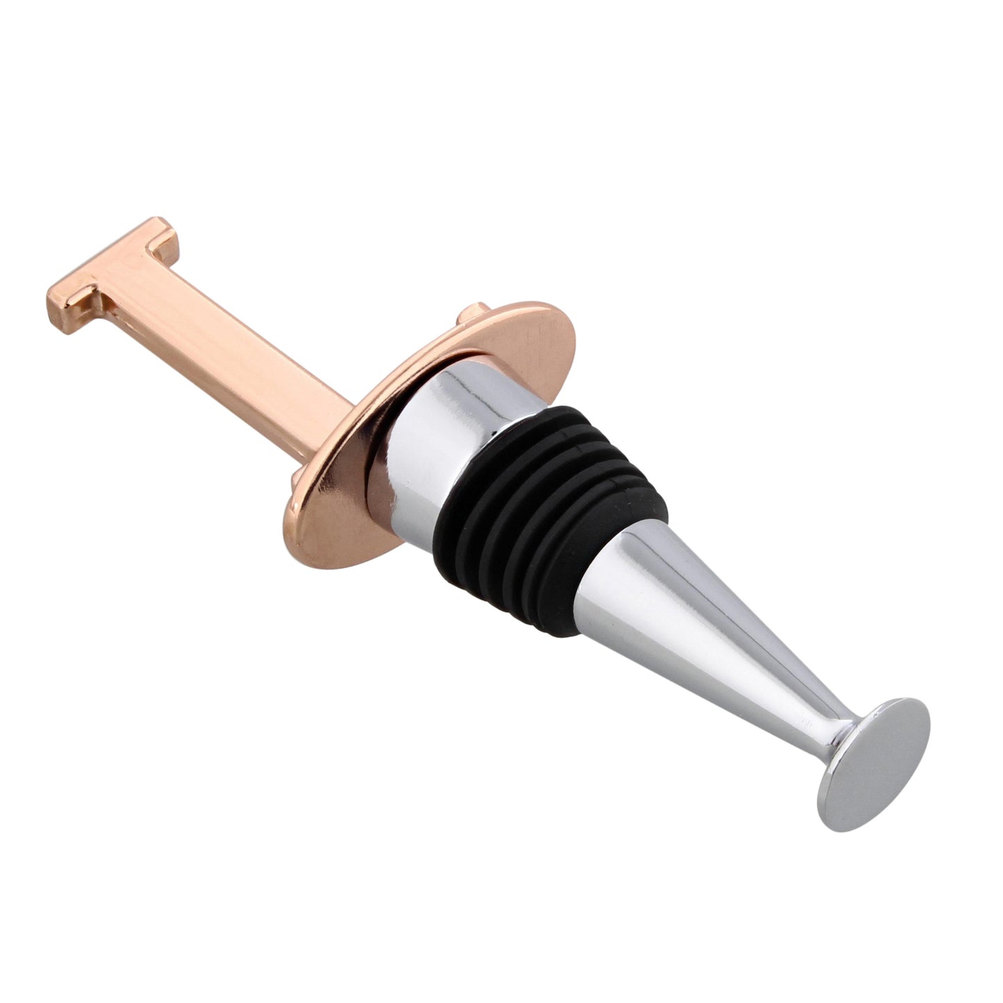 Reusable Wine Cork Bottle Wine Stopper Top Closer Seal, Rose Gold “L”