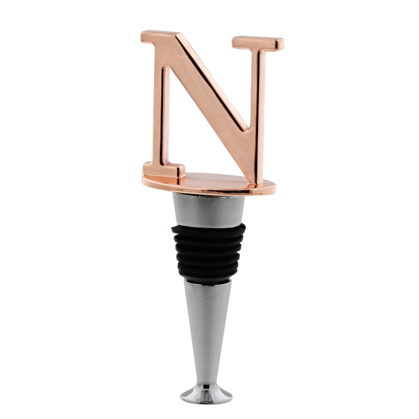 Reusable Wine Cork Bottle Wine Stopper Top Closer Seal, Rose Gold “N”