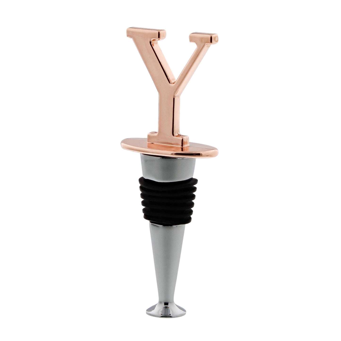 Reusable Wine Cork Bottle Wine Stopper Top Closer Seal, Rose Gold “Y”