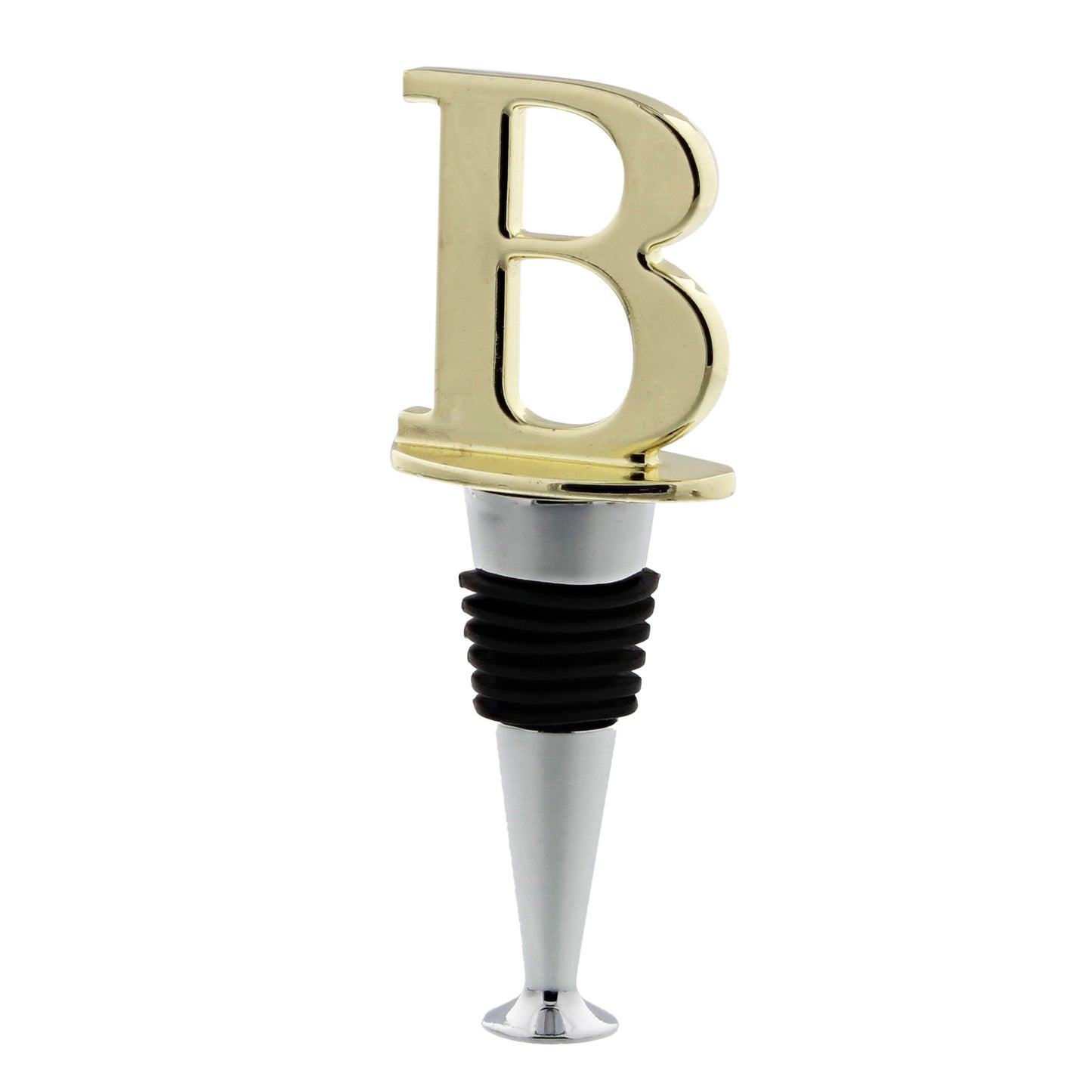 Reusable Wine Cork Bottle Wine Stopper Top Closer Seal, Brass “B”