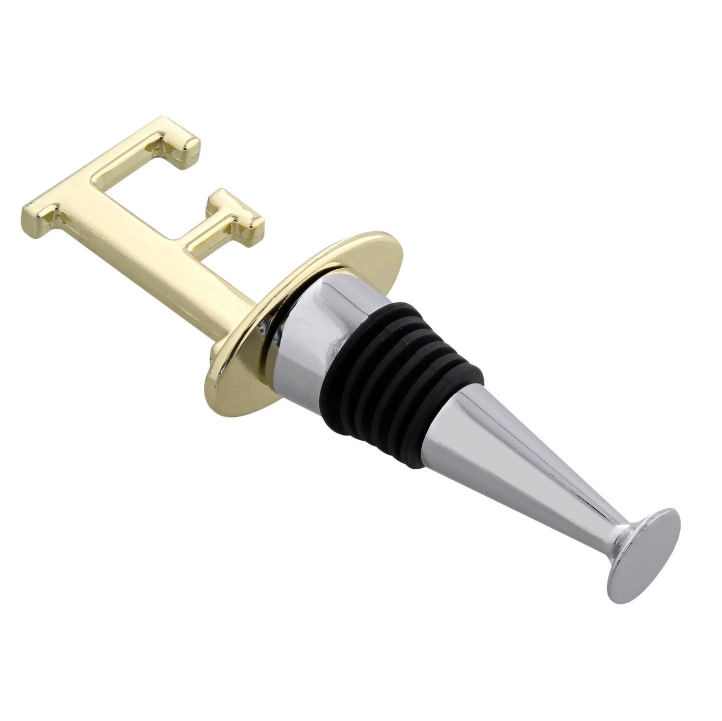 Reusable Wine Cork Bottle Wine Stopper Top Closer Seal, Brass “F”