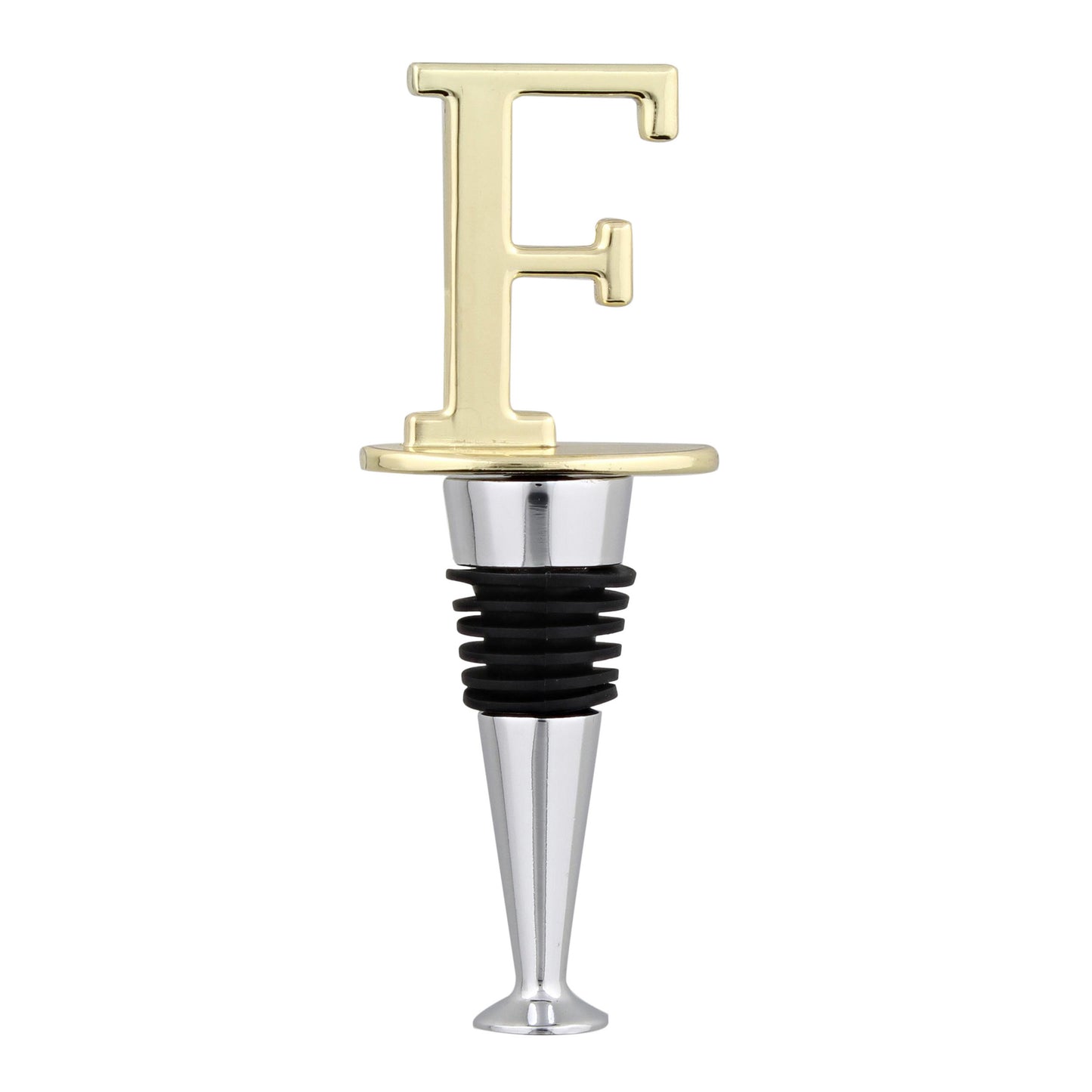 Reusable Wine Cork Bottle Wine Stopper Top Closer Seal, Brass “F”