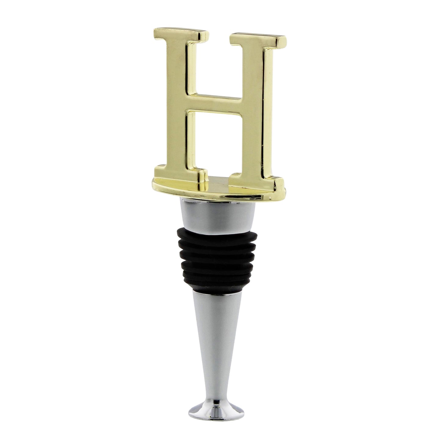 Reusable Wine Cork Bottle Wine Stopper Top Closer Seal, Brass “H”