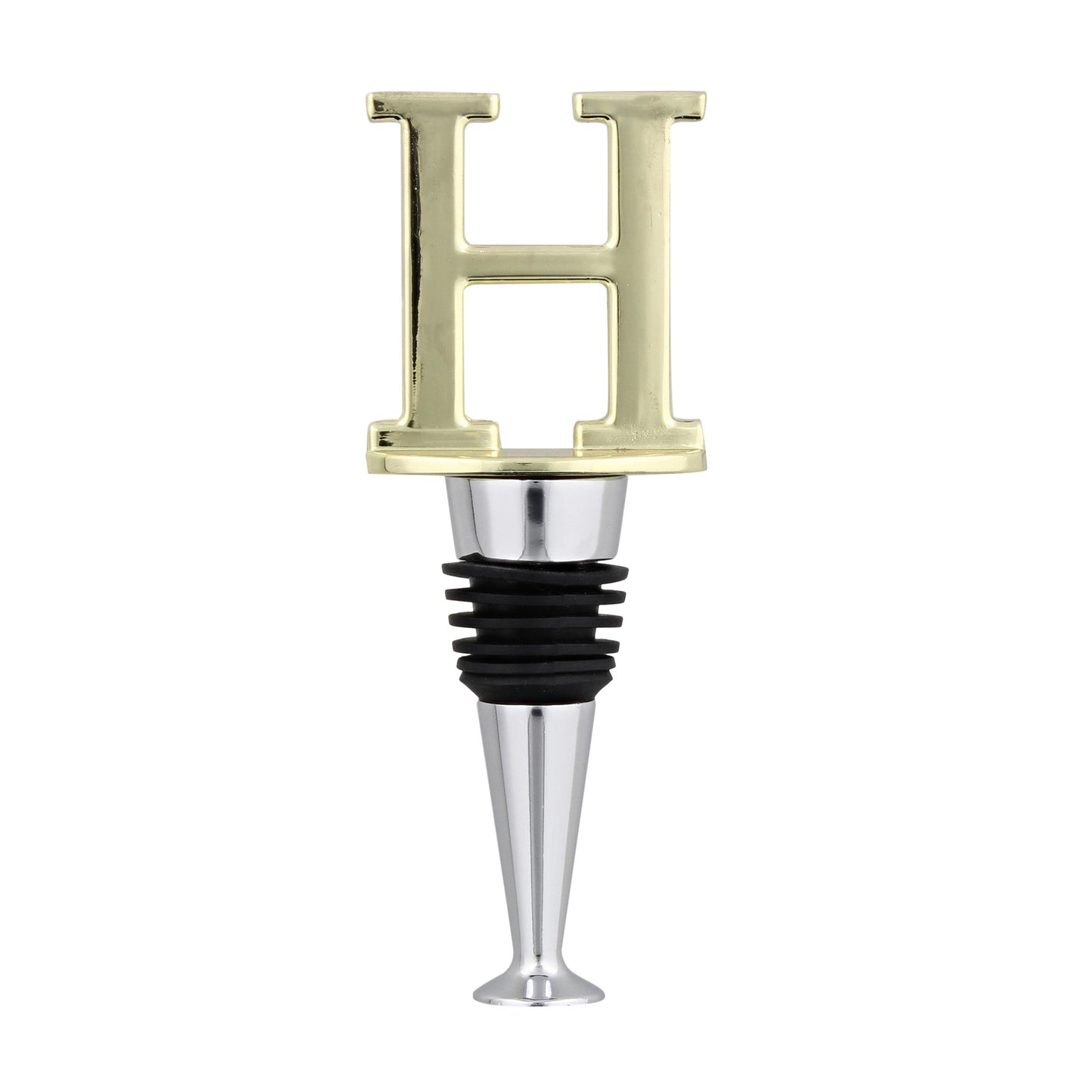 Reusable Wine Cork Bottle Wine Stopper Top Closer Seal, Brass “H”