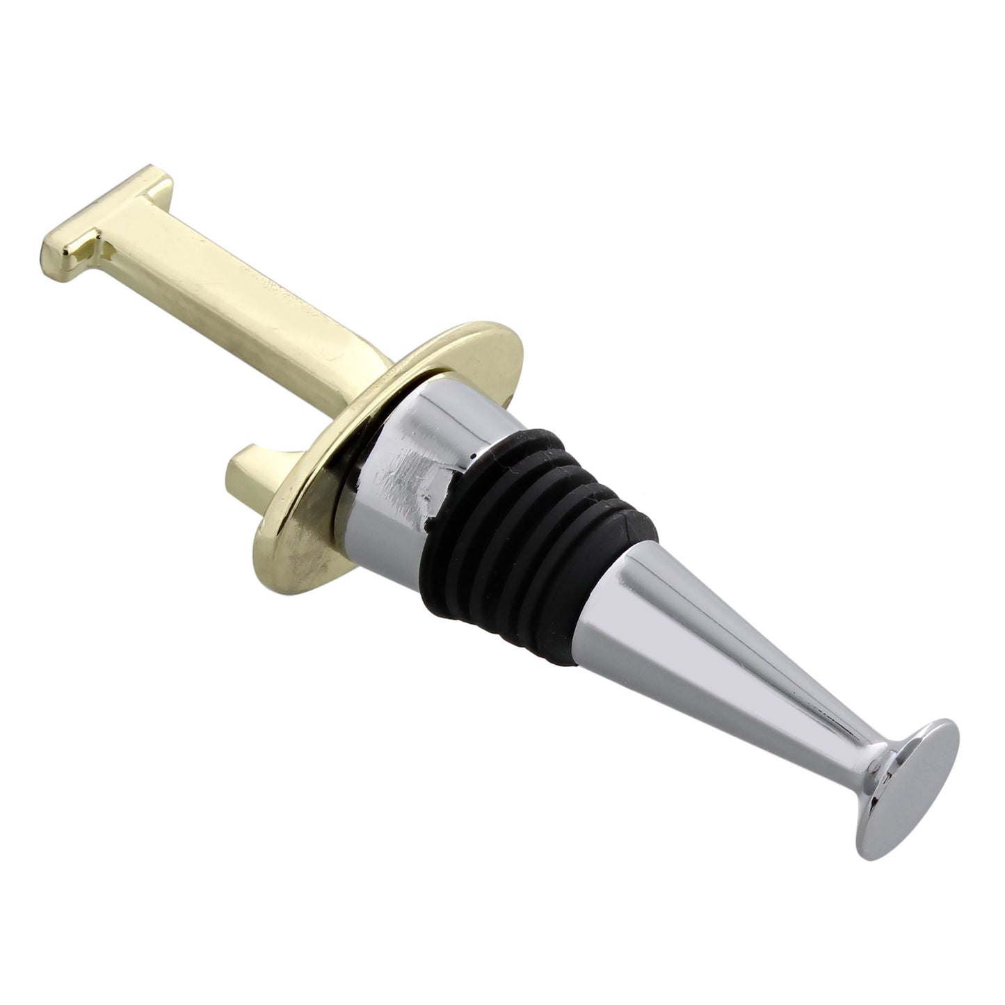 Reusable Wine Cork Bottle Wine Stopper Top Closer Seal, Brass “J”