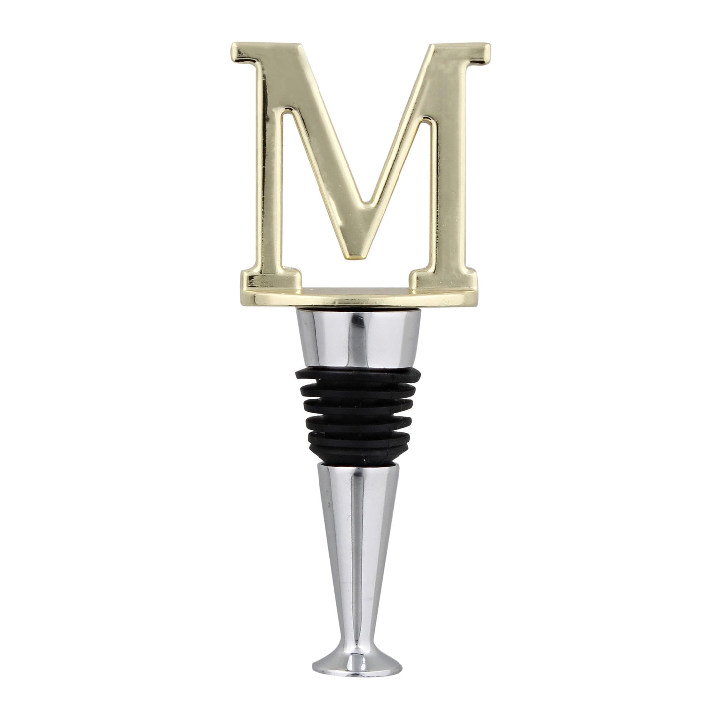 Reusable Wine Cork Bottle Wine Stopper Top Closer Seal, Brass “M”