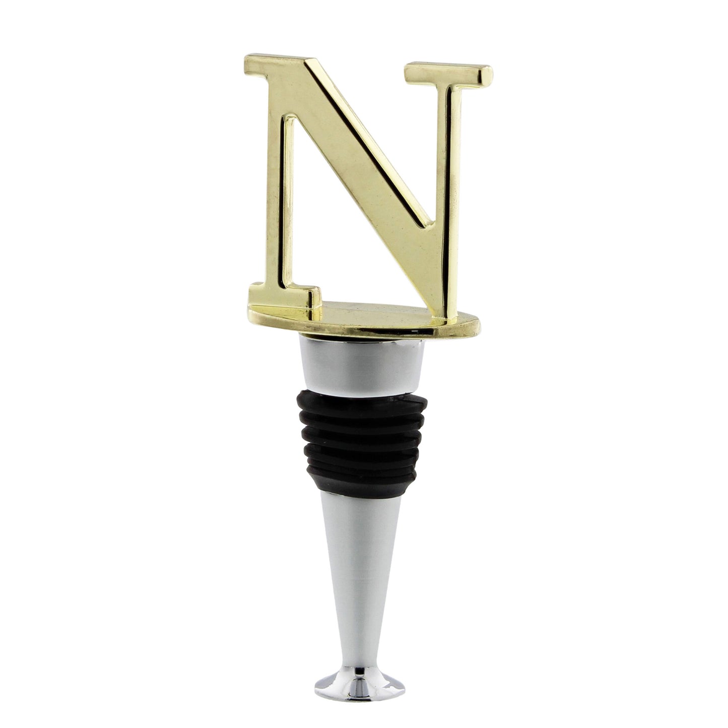 Reusable Wine Cork Bottle Wine Stopper Top Closer Seal, Brass “N”