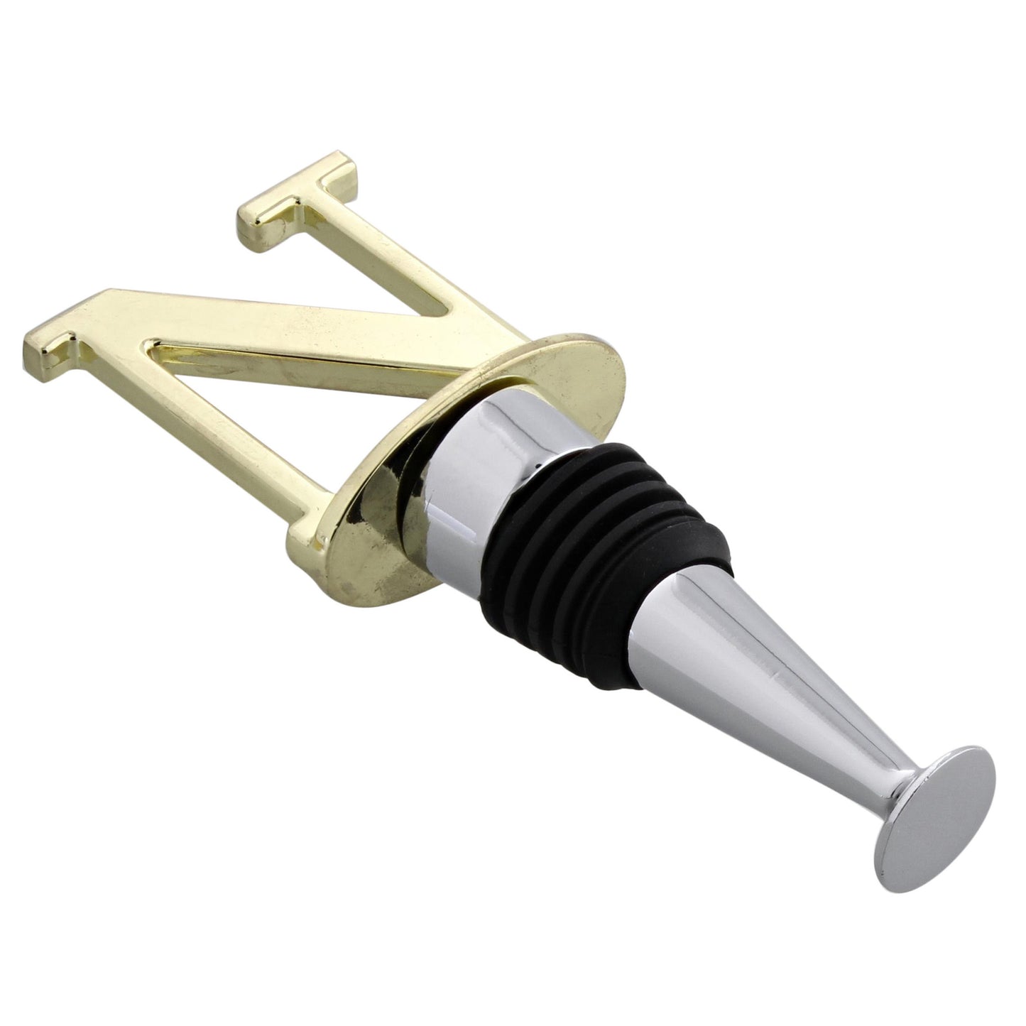 Reusable Wine Cork Bottle Wine Stopper Top Closer Seal, Brass “N”