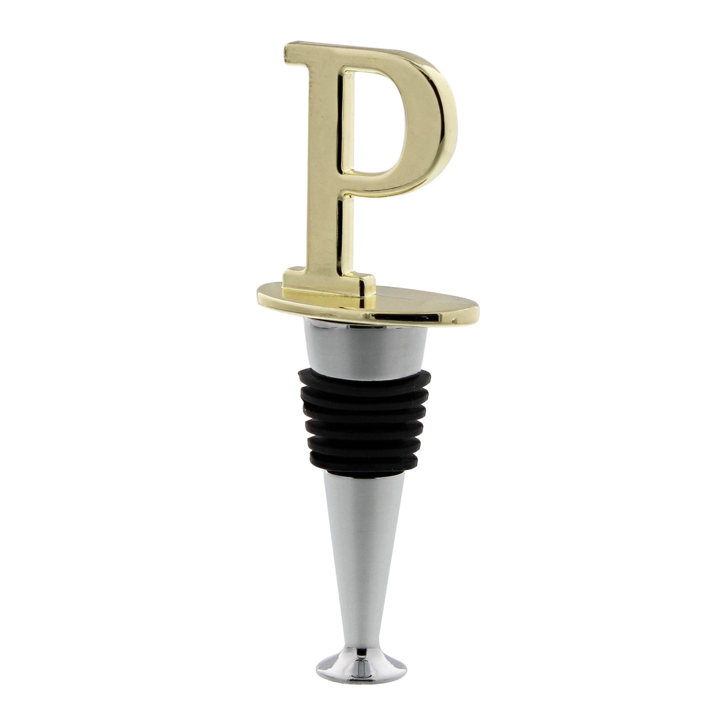 Reusable Wine Cork Bottle Wine Stopper Top Closer Seal, Brass “P”