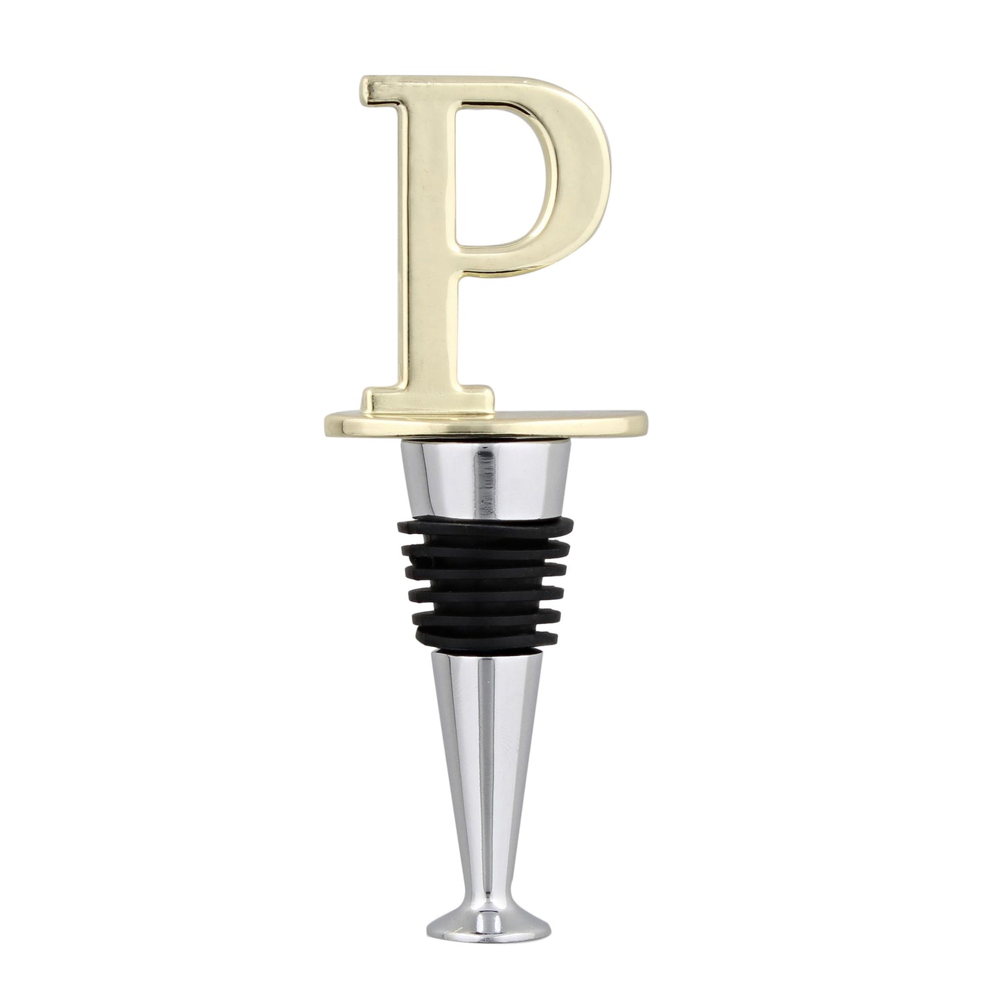 Reusable Wine Cork Bottle Wine Stopper Top Closer Seal, Brass “P”