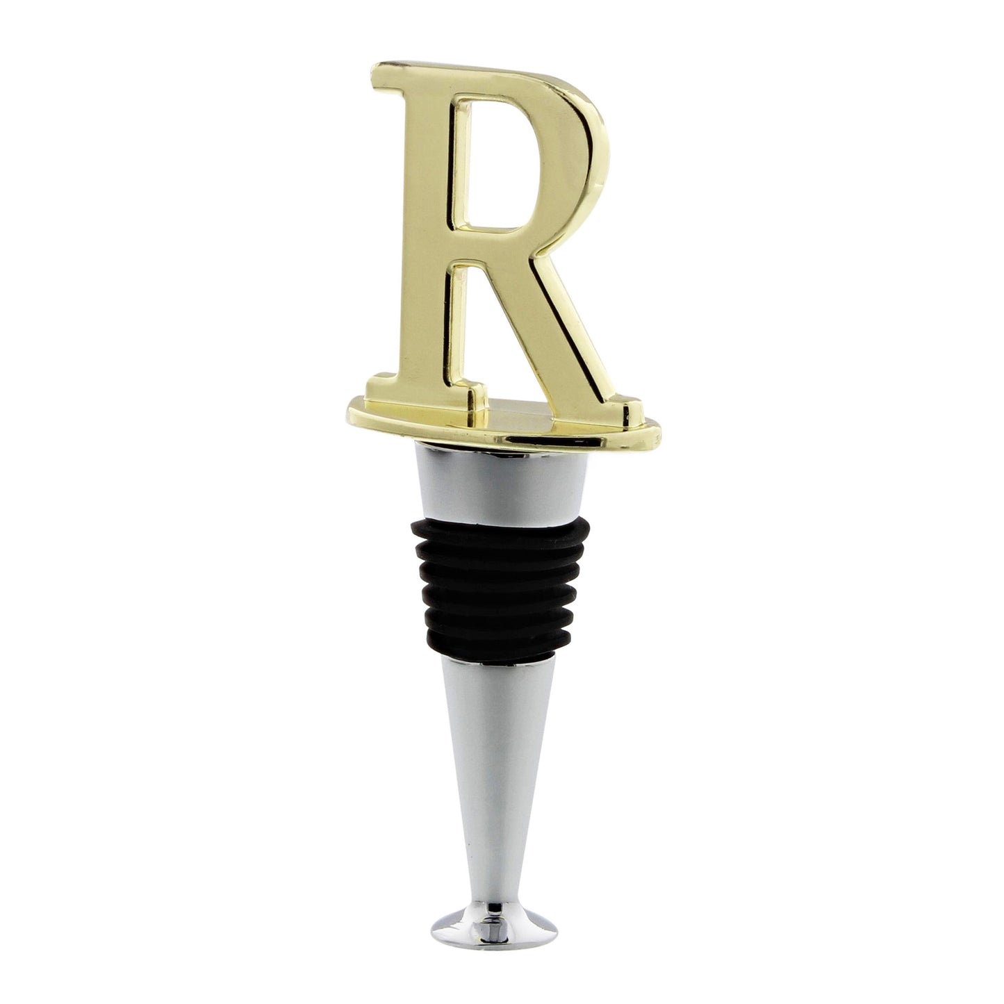 Reusable Wine Cork Bottle Wine Stopper Top Closer Seal, Brass “R”
