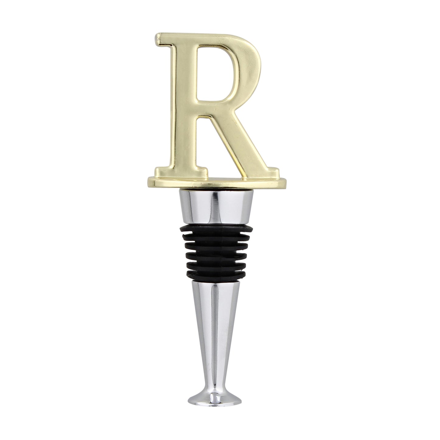 Reusable Wine Cork Bottle Wine Stopper Top Closer Seal, Brass “R”