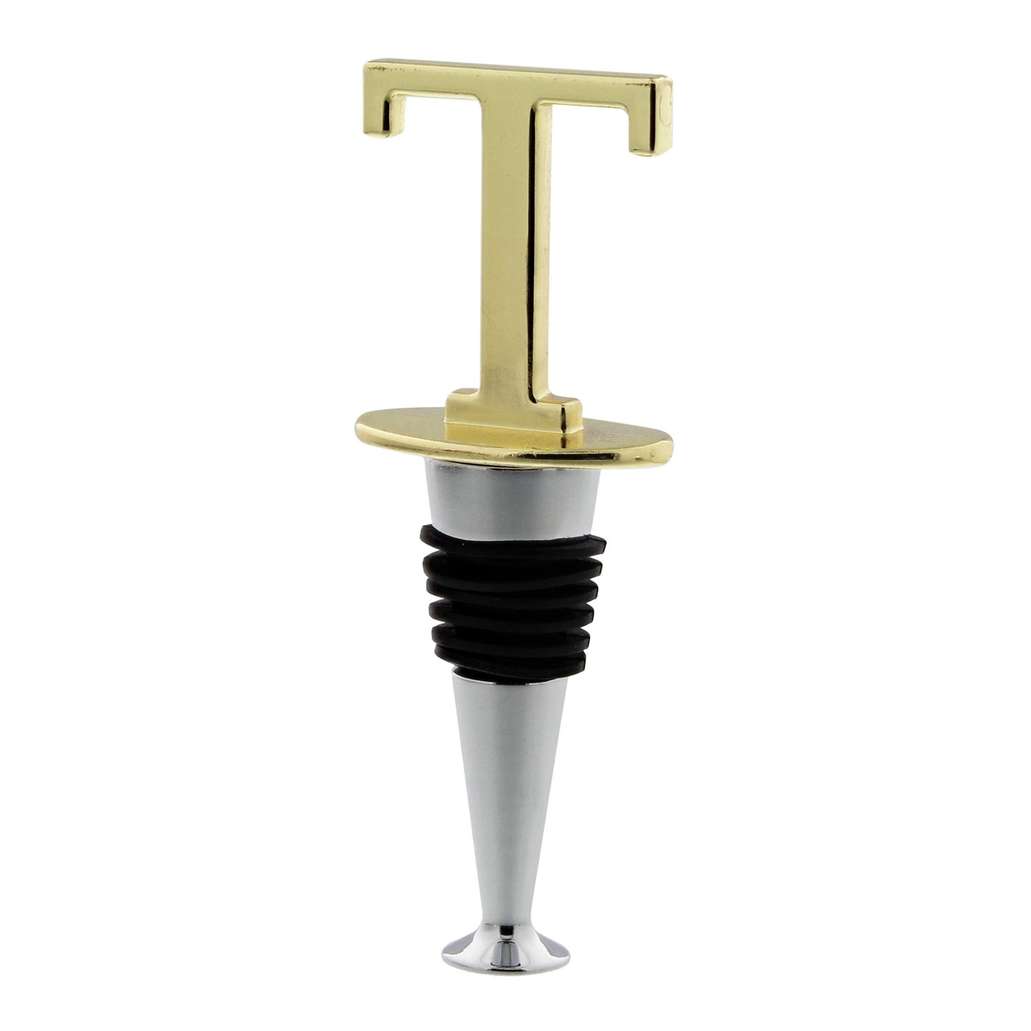 Reusable Wine Cork Bottle Wine Stopper Top Closer Seal, Brass “T”