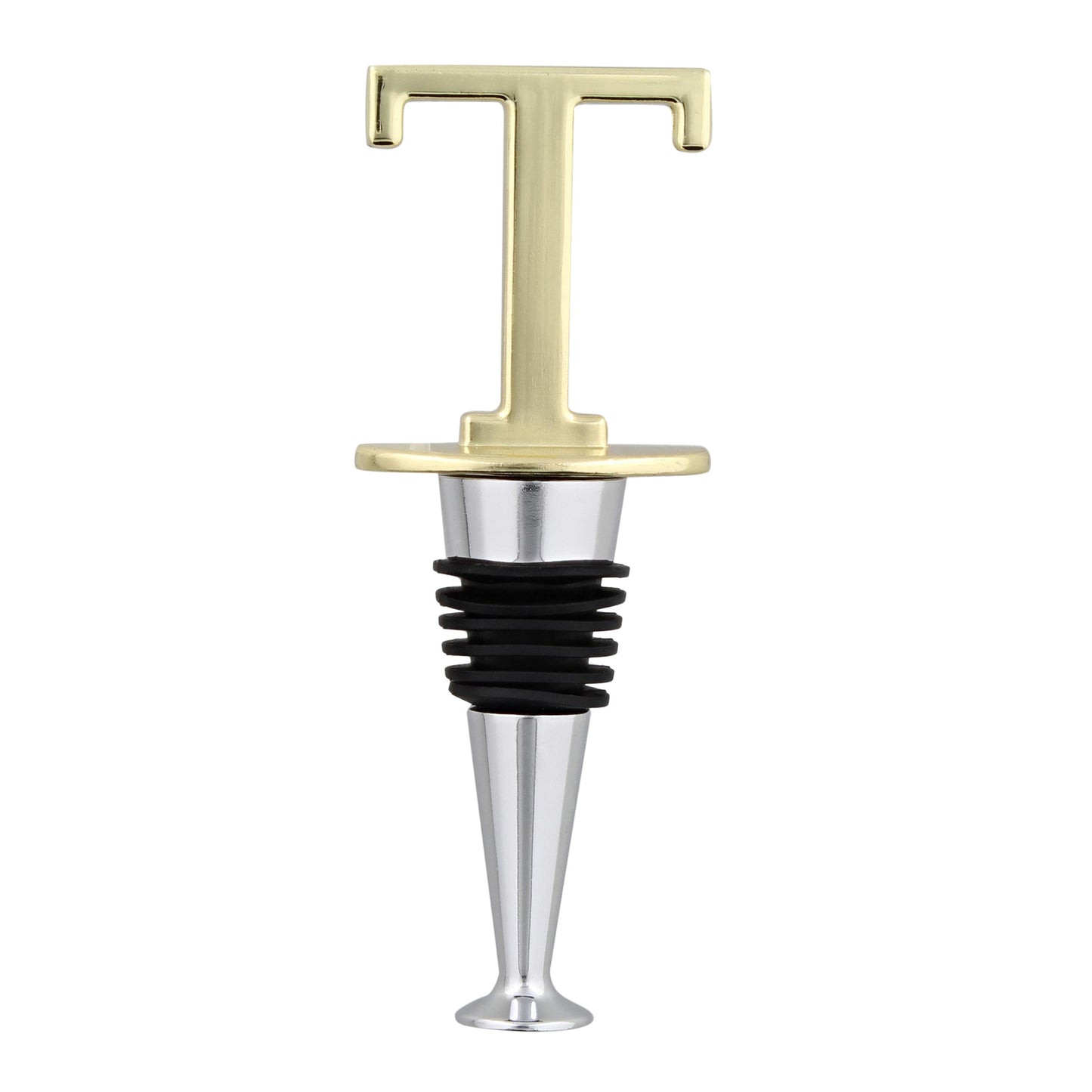 Reusable Wine Cork Bottle Wine Stopper Top Closer Seal, Brass “T”