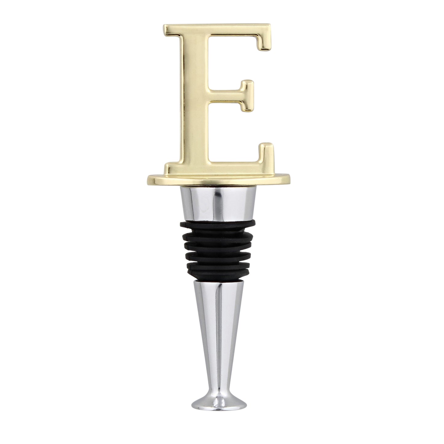 Reusable Wine Cork Bottle Wine Stopper Top Closer Seal, Brass “E”