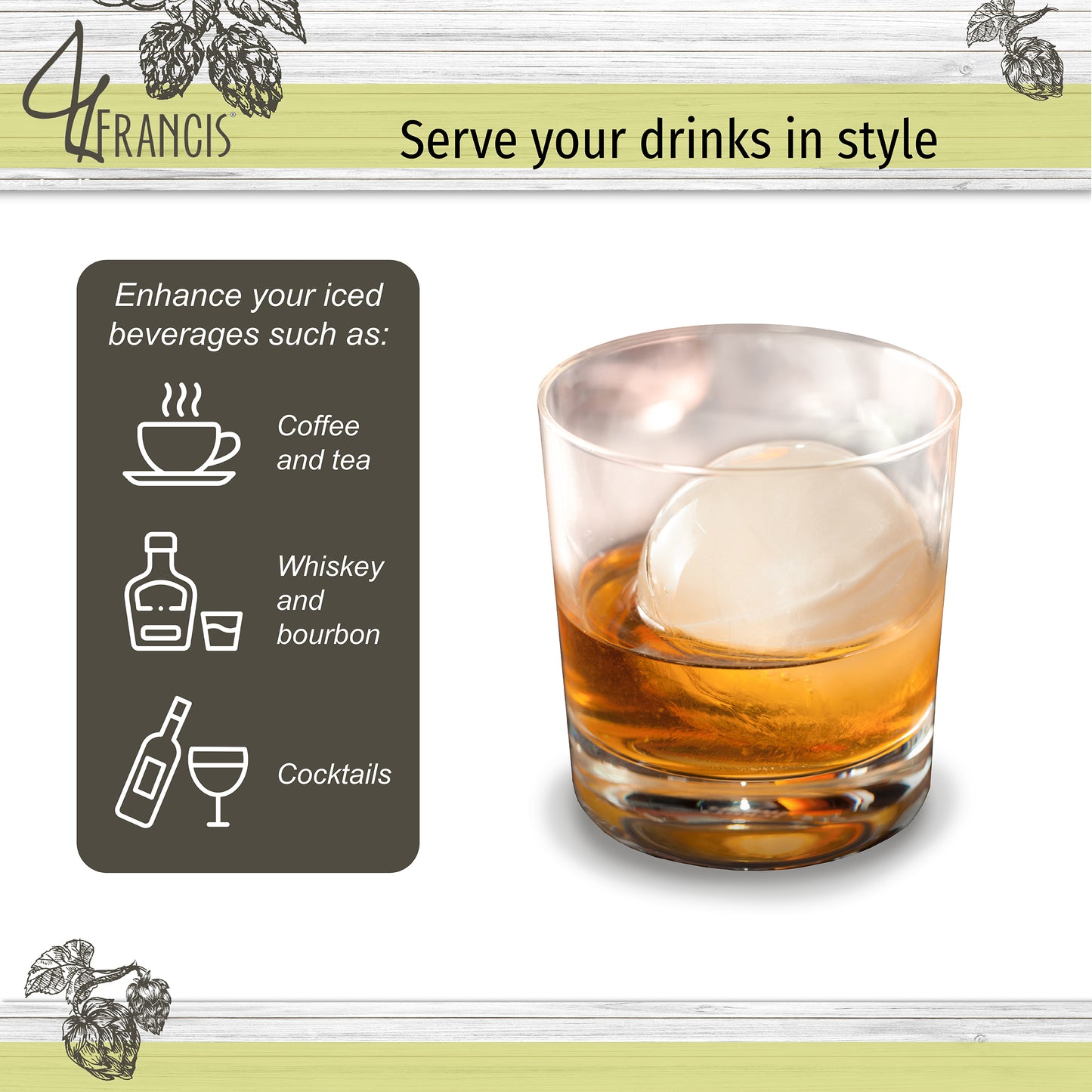 Round Ice Cube Mold Circle Ice Cube Tray 4pk Whiskey Ice Maker Ball