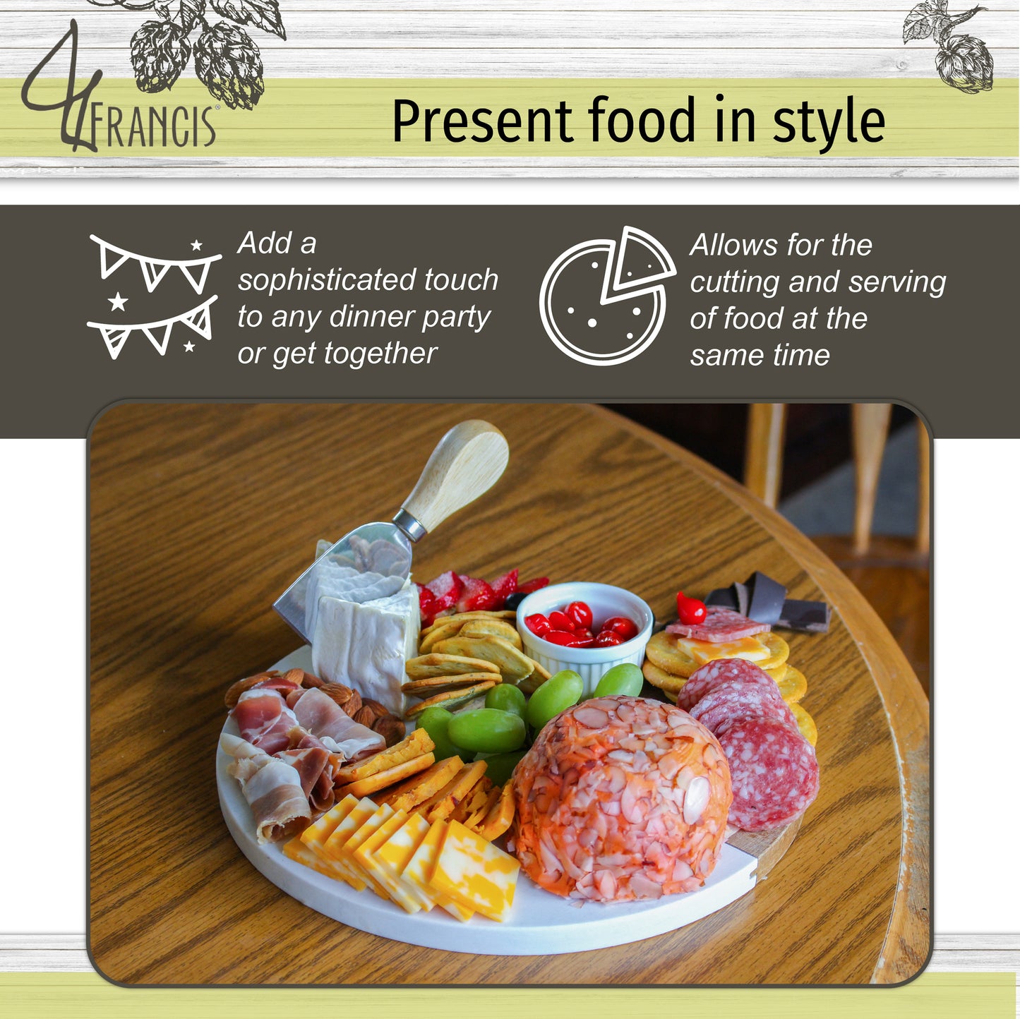 Acacia and Charcuterie Board Cheese Board and Knife Set for Appetizers