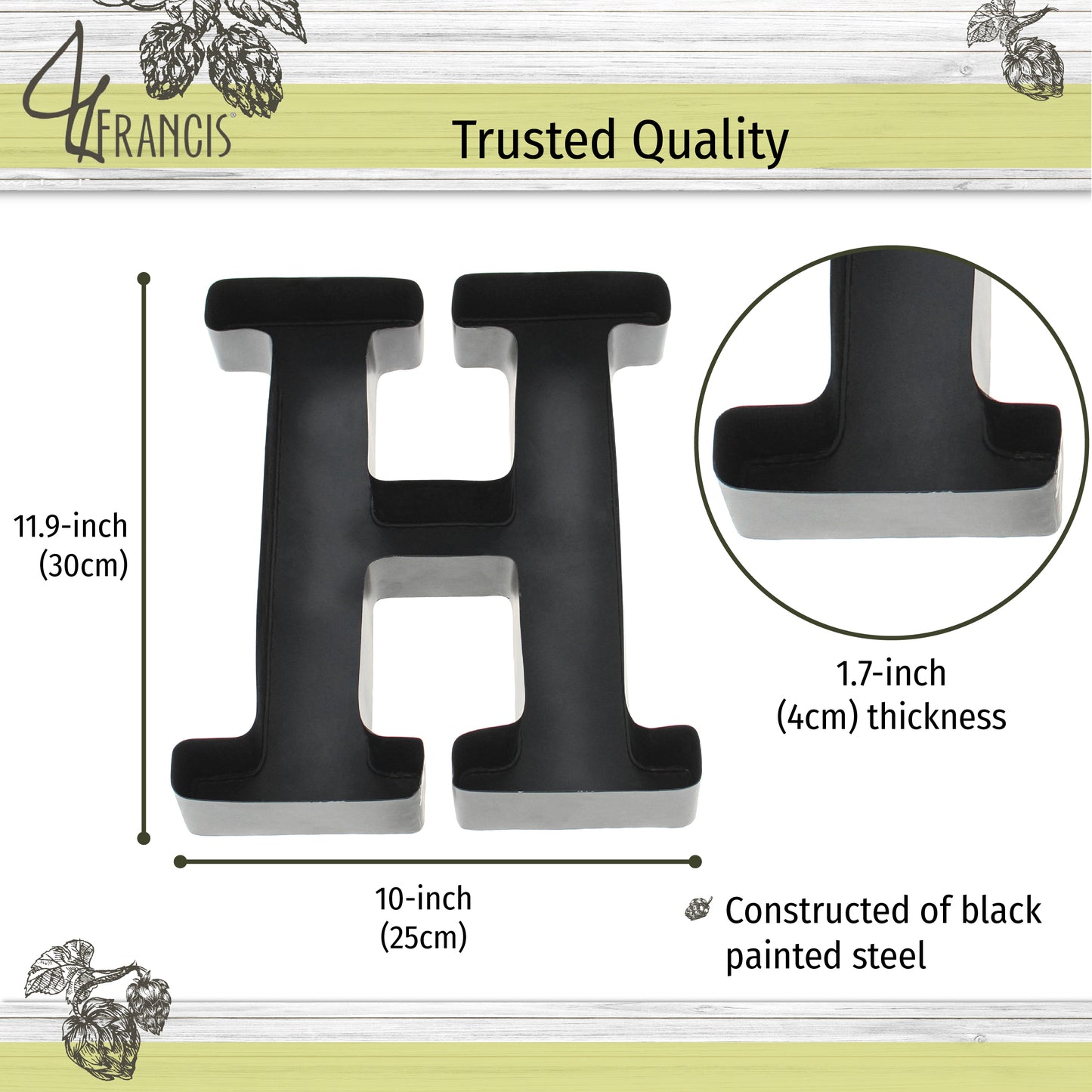 H-Shaped Letter Wine Cork Holder Decor Metal Container for Wine Corks