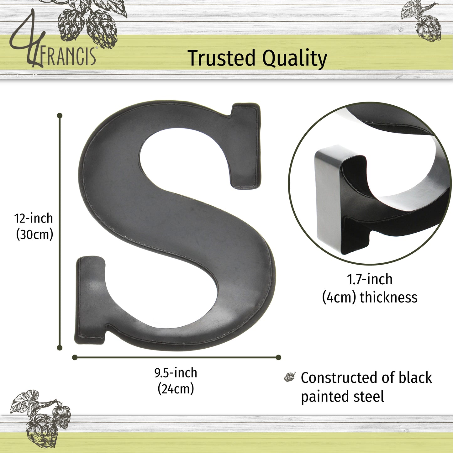 S-Shaped Letter Wine Cork Holder Decor Metal Container for Wine Corks