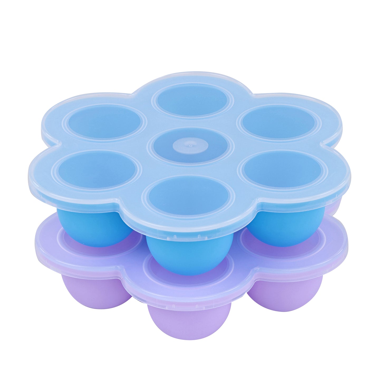 Food Container with Thin Lid - 2PK Blue and Purple Meal Prep Container