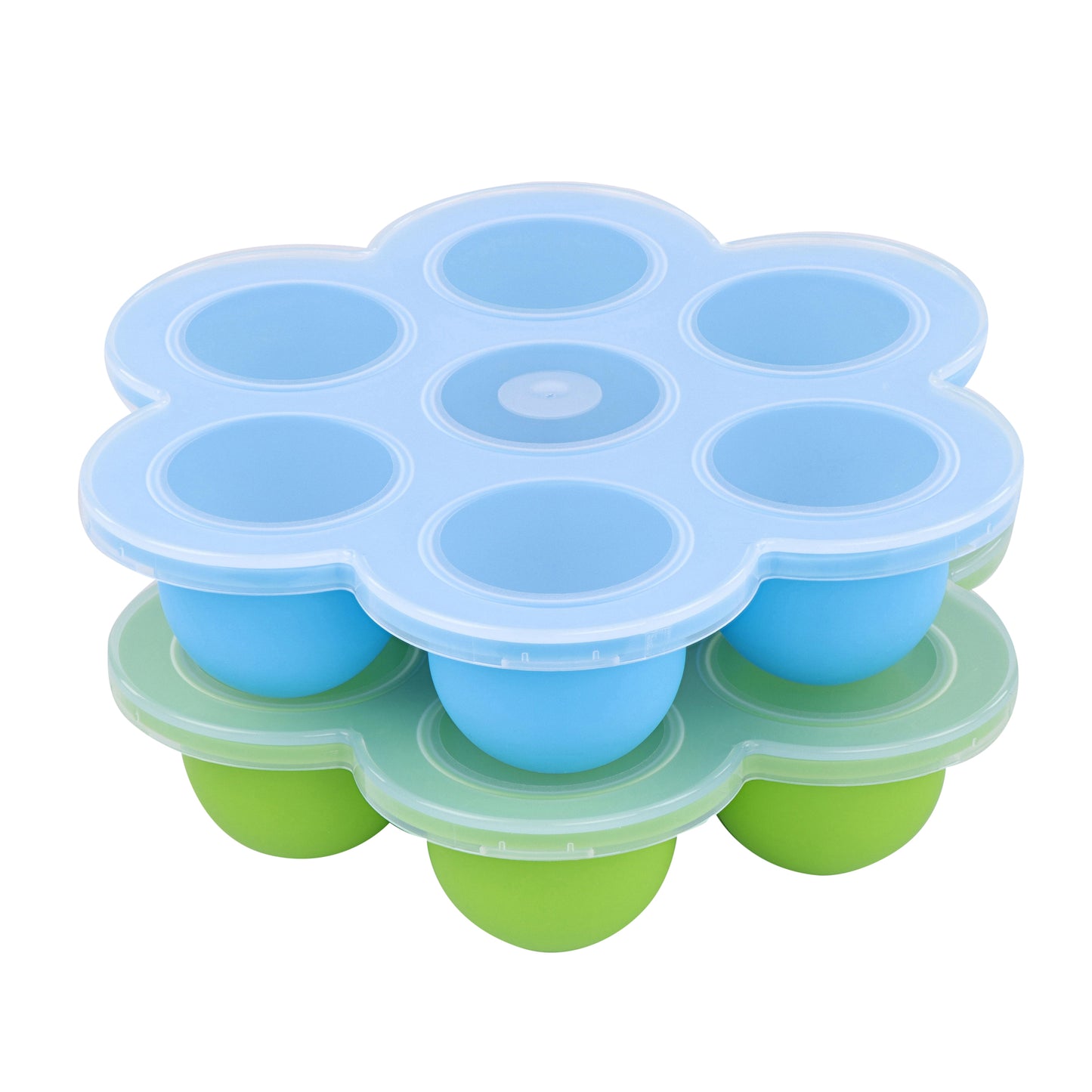 Food Container with Thin Lid - 2PK Blue and Green Meal Prep Container