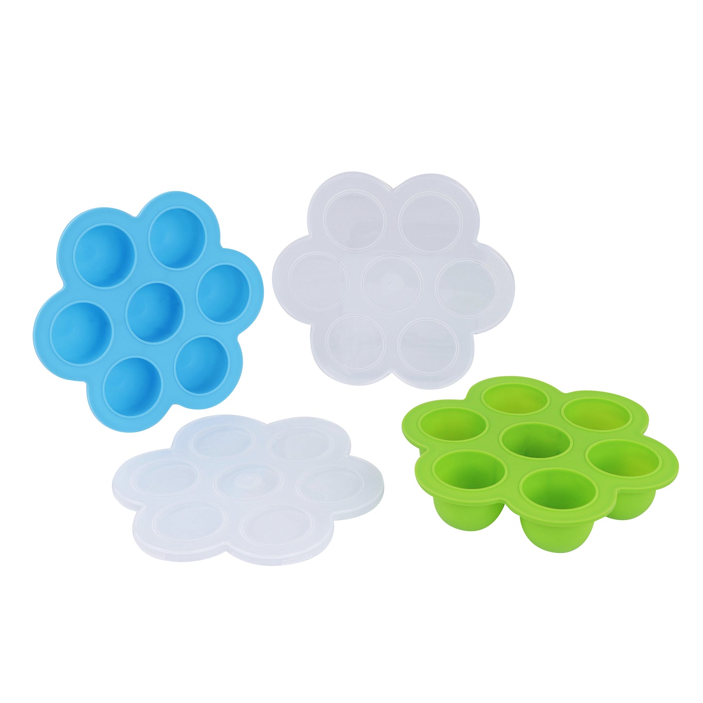 Food Container with Thin Lid - 2PK Blue and Green Meal Prep Container