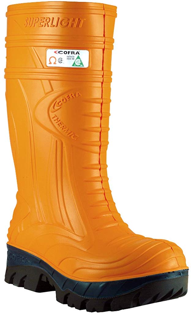 Waterproof Work Boots - THERMIC Cold Weather Rain Boot - Size 8,Orange