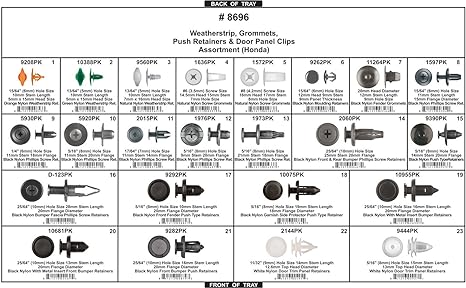 Disco Automotive 8696 Honda Replacement Push Retainer Assortment