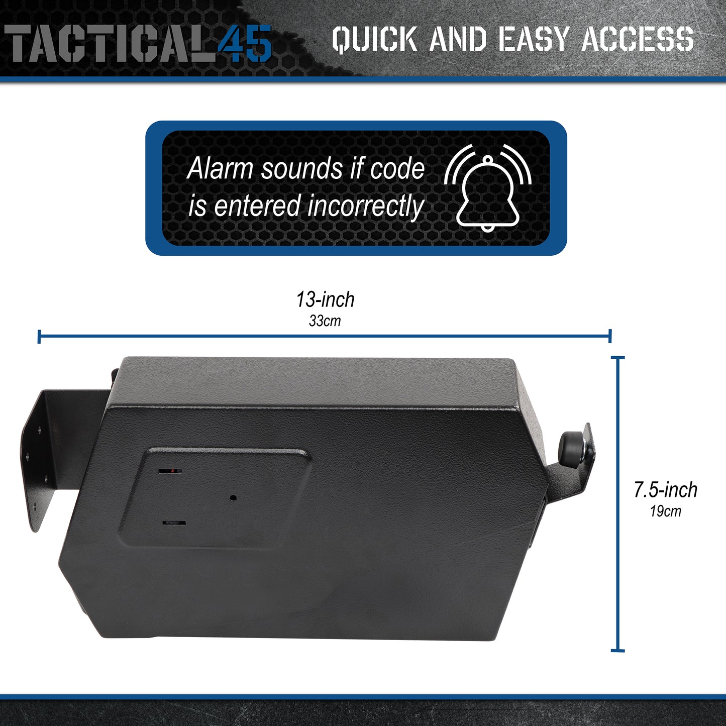 Biometric Gun Safe for Pistols - Alarmed 4 Digit Passcode Handgun Safe