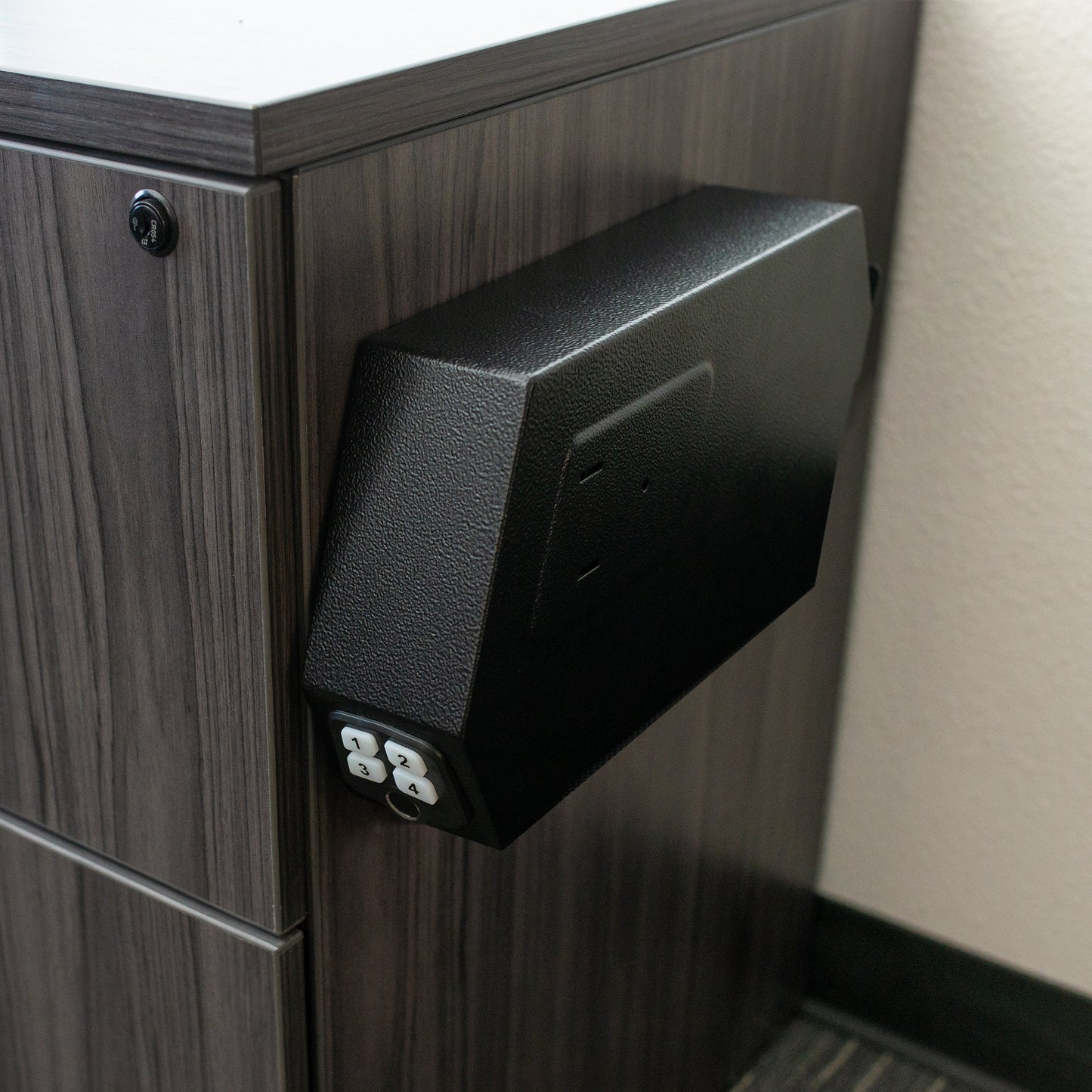 Biometric Gun Safe for Pistols - Alarmed 4 Digit Passcode Handgun Safe