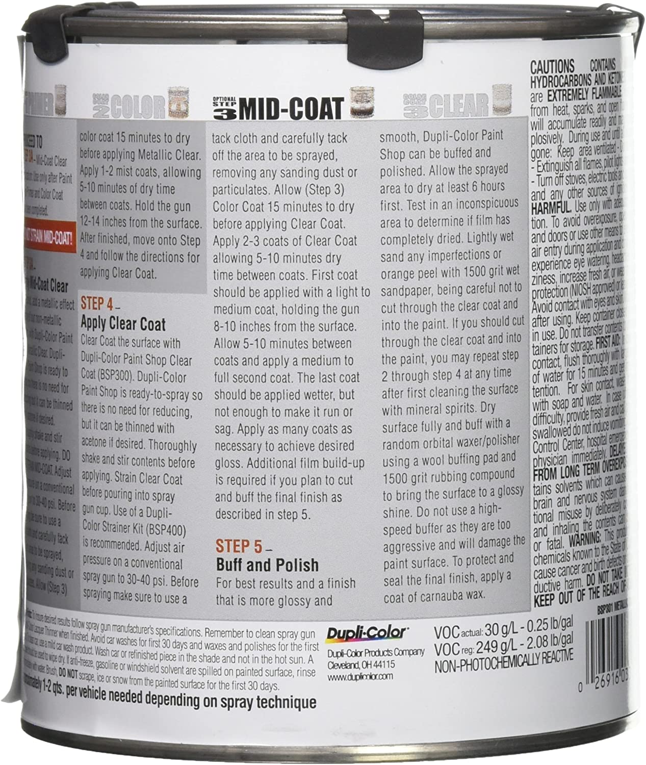 BSP301 Metallic Clear Paint Shop Finish System MidCoat Special Effect