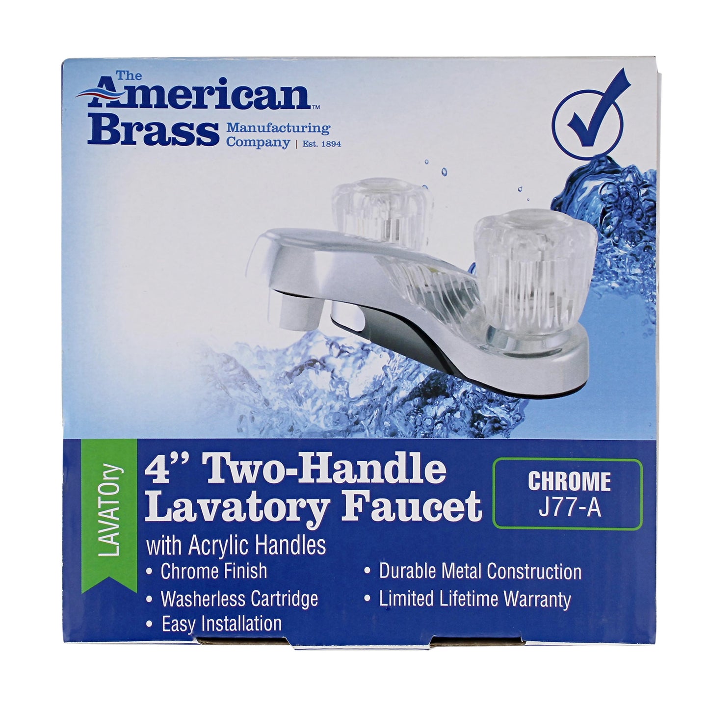 Lavatory Faucet - 4IN Chrome Bathroom Faucet with Crystal Handles