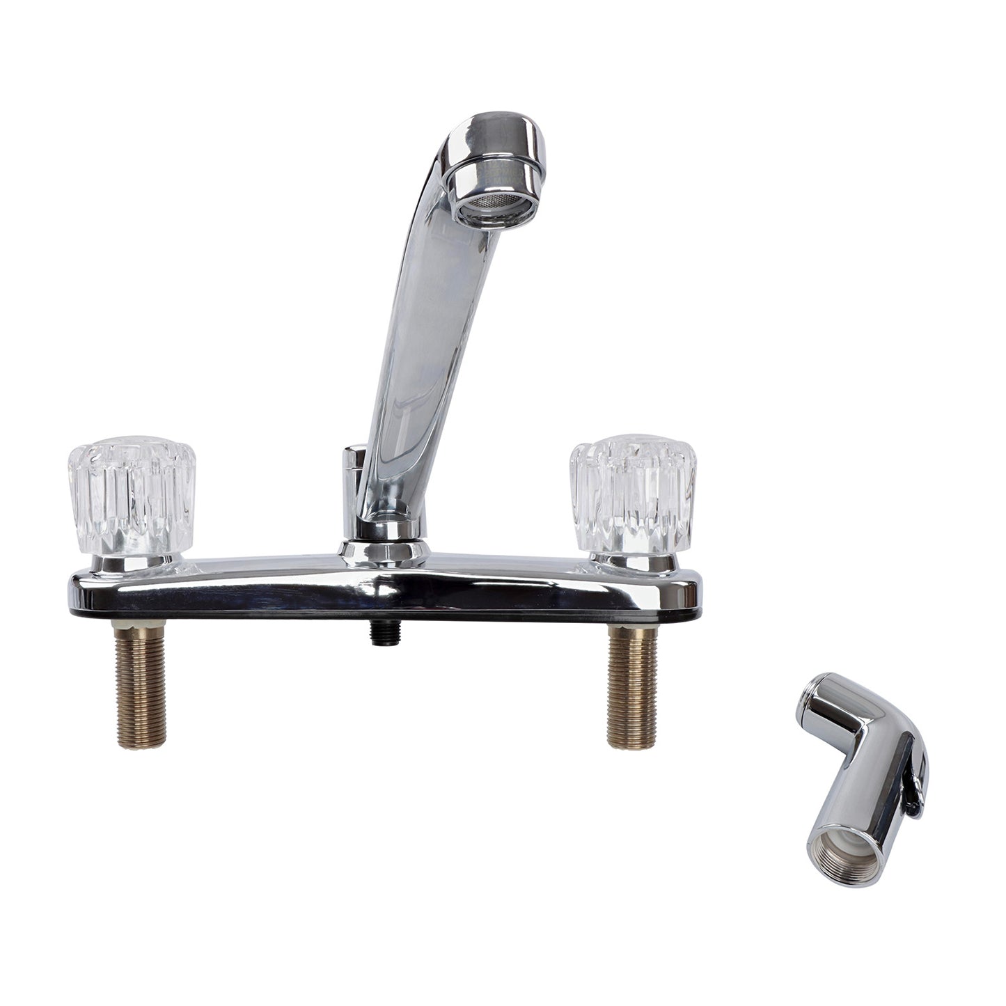 Plastic Replacement RV Faucet with Sprayer for Kitchen, Chrome 8in