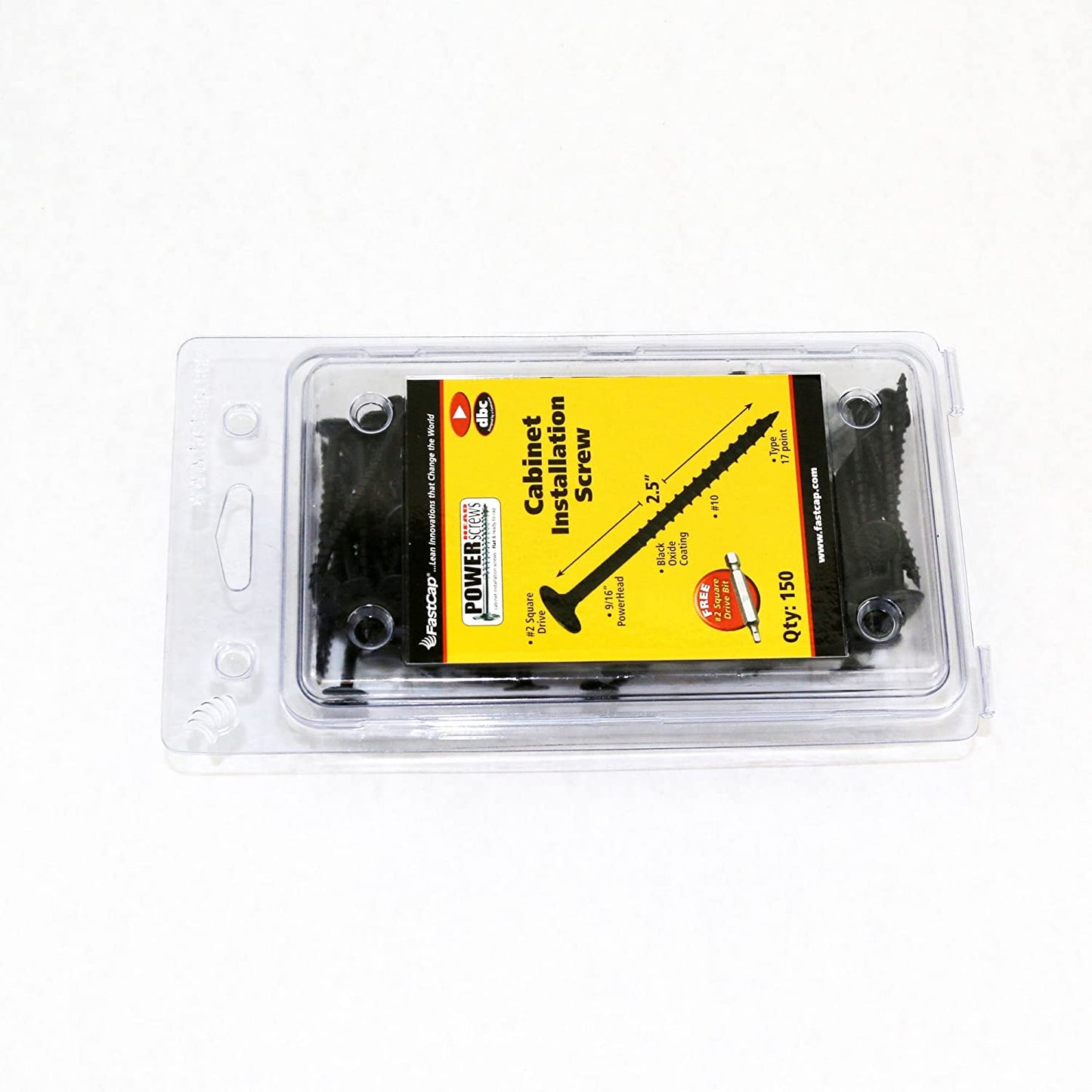 PH.BL.2.5" Black PowerHead Cabinet Installation Wood Screws - 150 Pack
