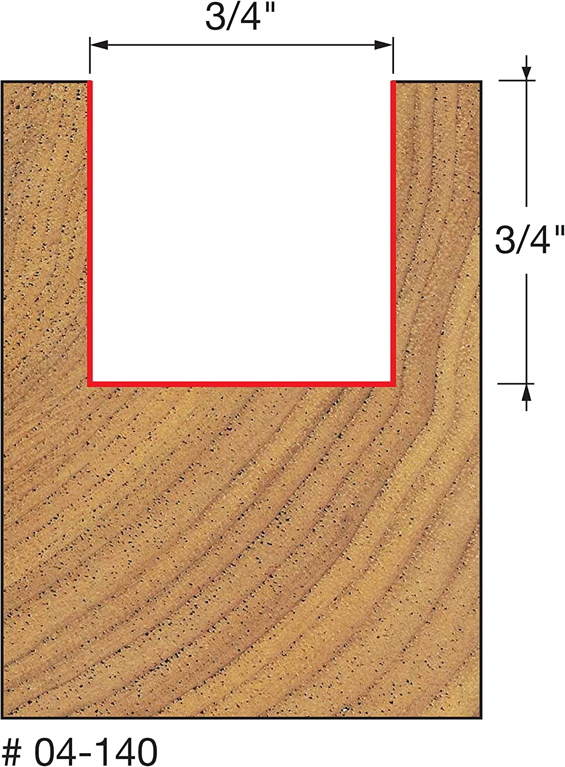 04-140: 3/4" (Dia.) Double Flute Straight Bit