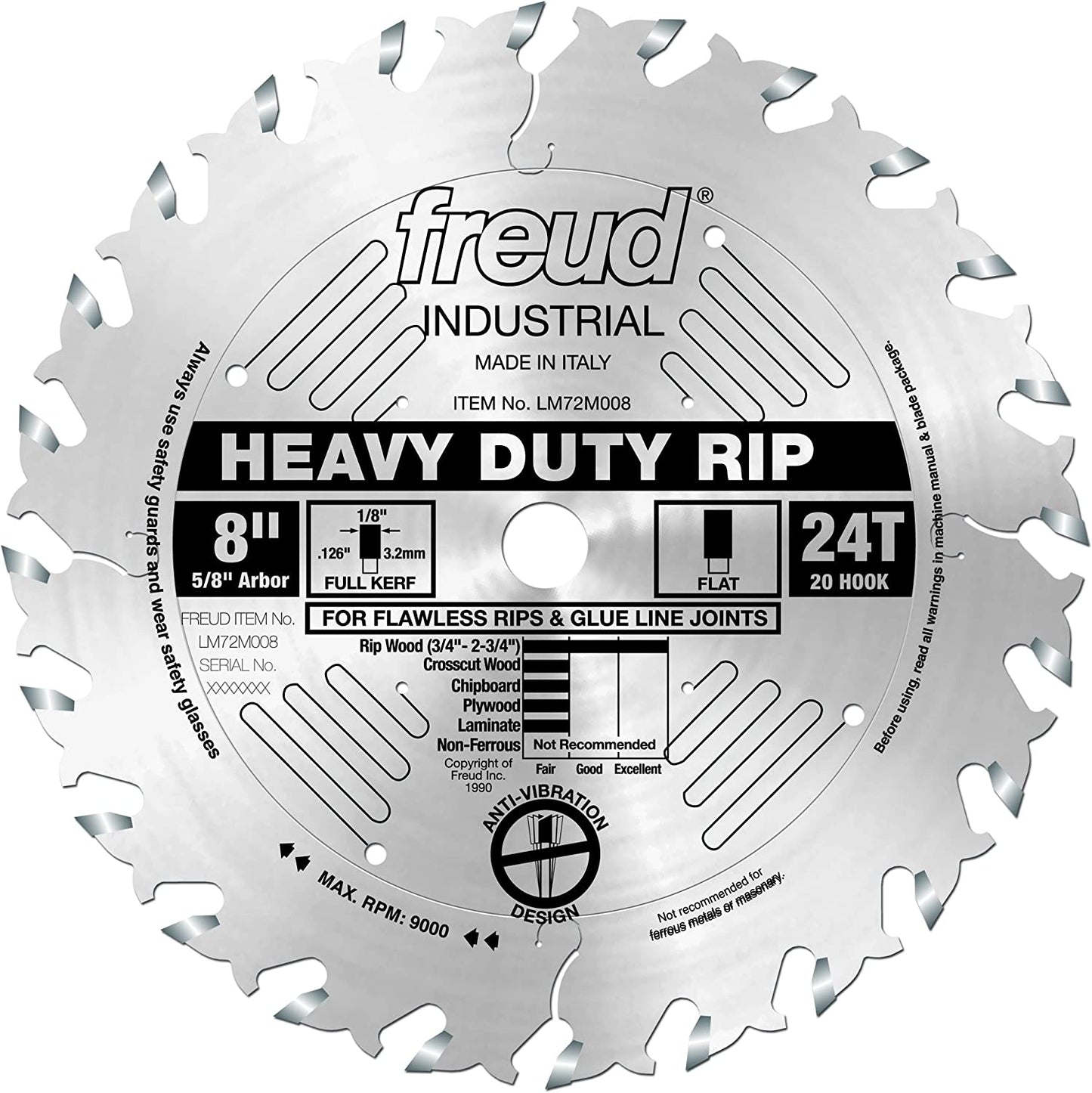 LM72M008 8" Heavy-Duty Rip Blade, Multi, One Size