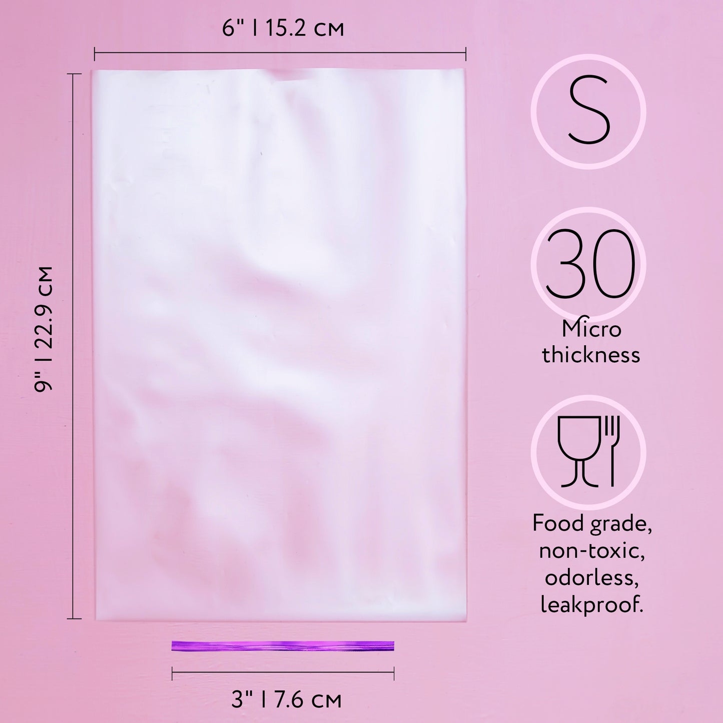 Small Clear Treat Bags with Ties Cookie Bags 6x9 IN Bakery Bag 200pk