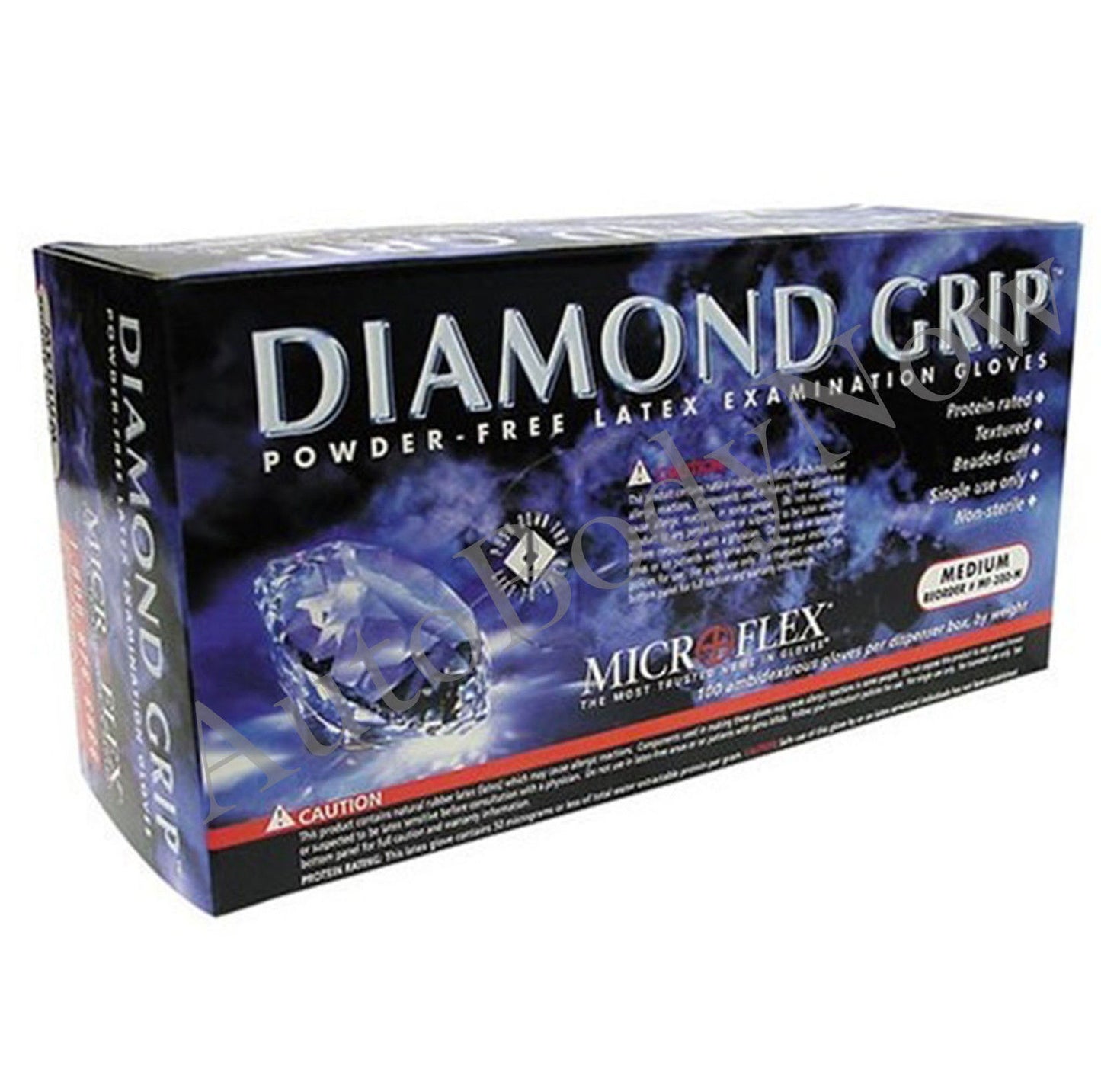 Powder Free Diamond Grip Latex Gloves Medium